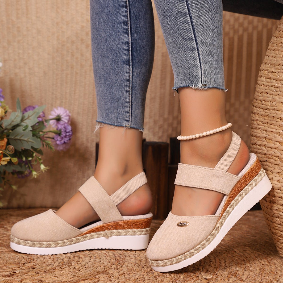 Round Toe Wedge Sandals - Flip Flop Dynasty