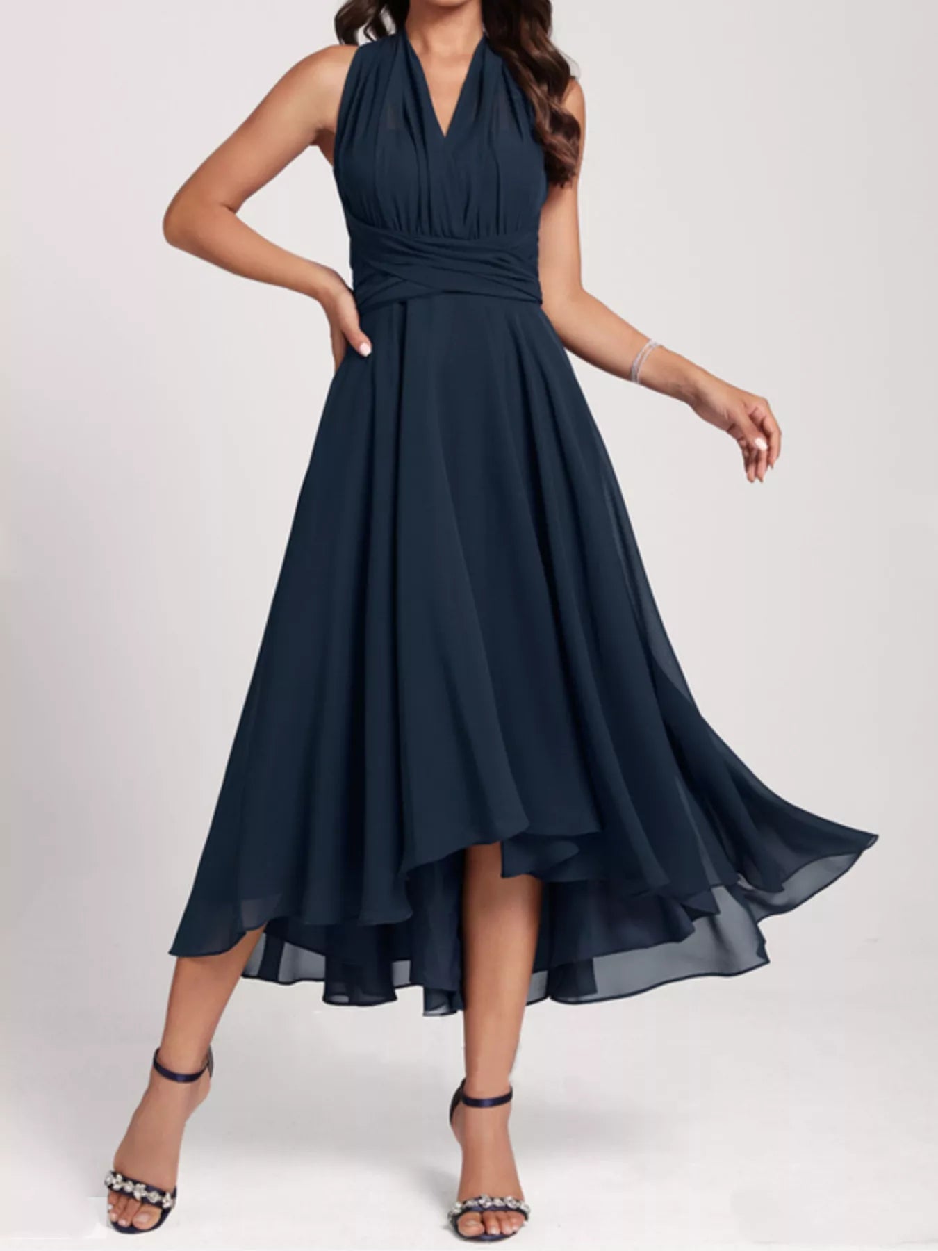 Ruched A-Line Midi Dress - Flip Flop Dynasty