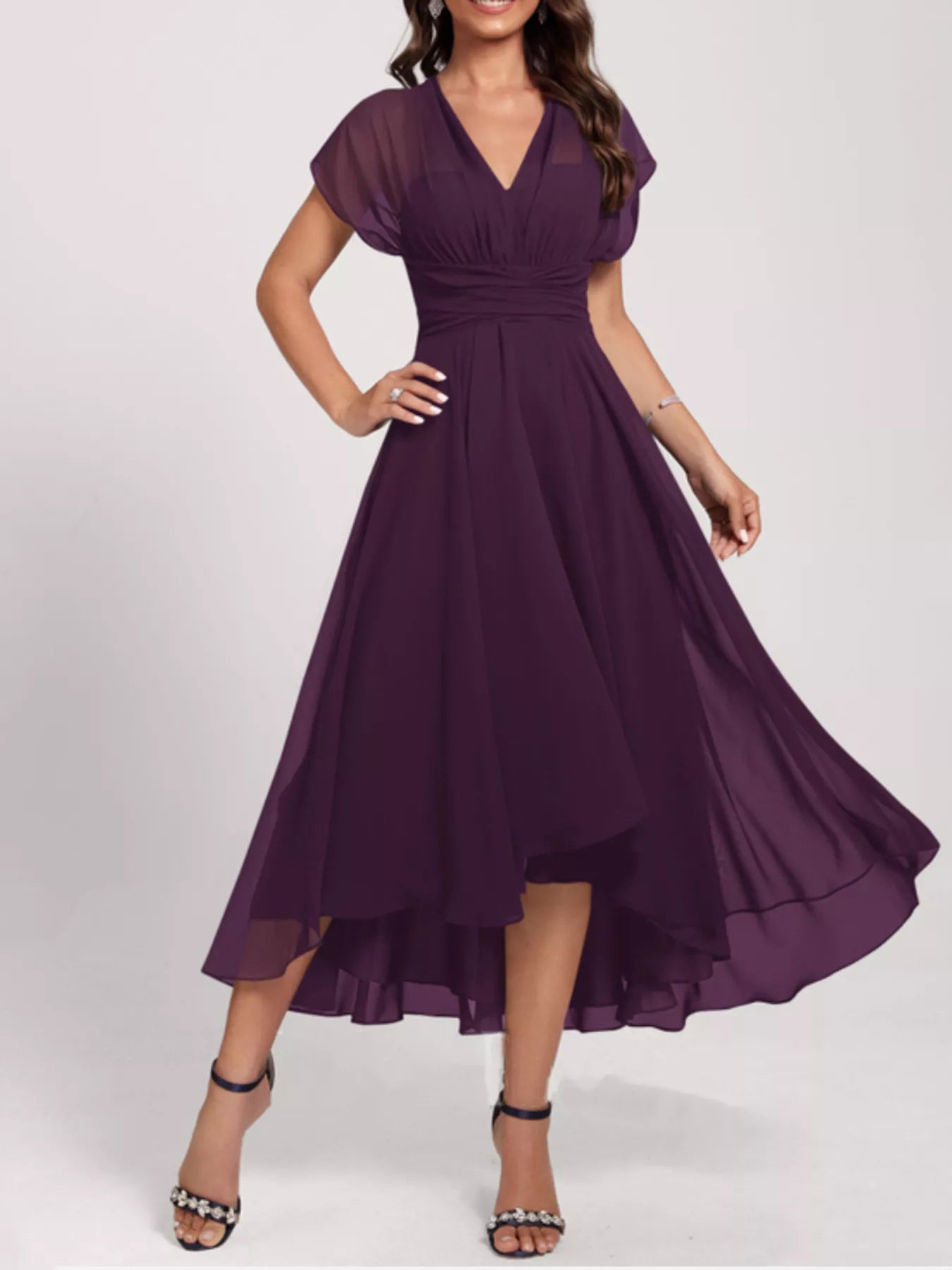 Ruched A-Line Midi Dress - Flip Flop Dynasty