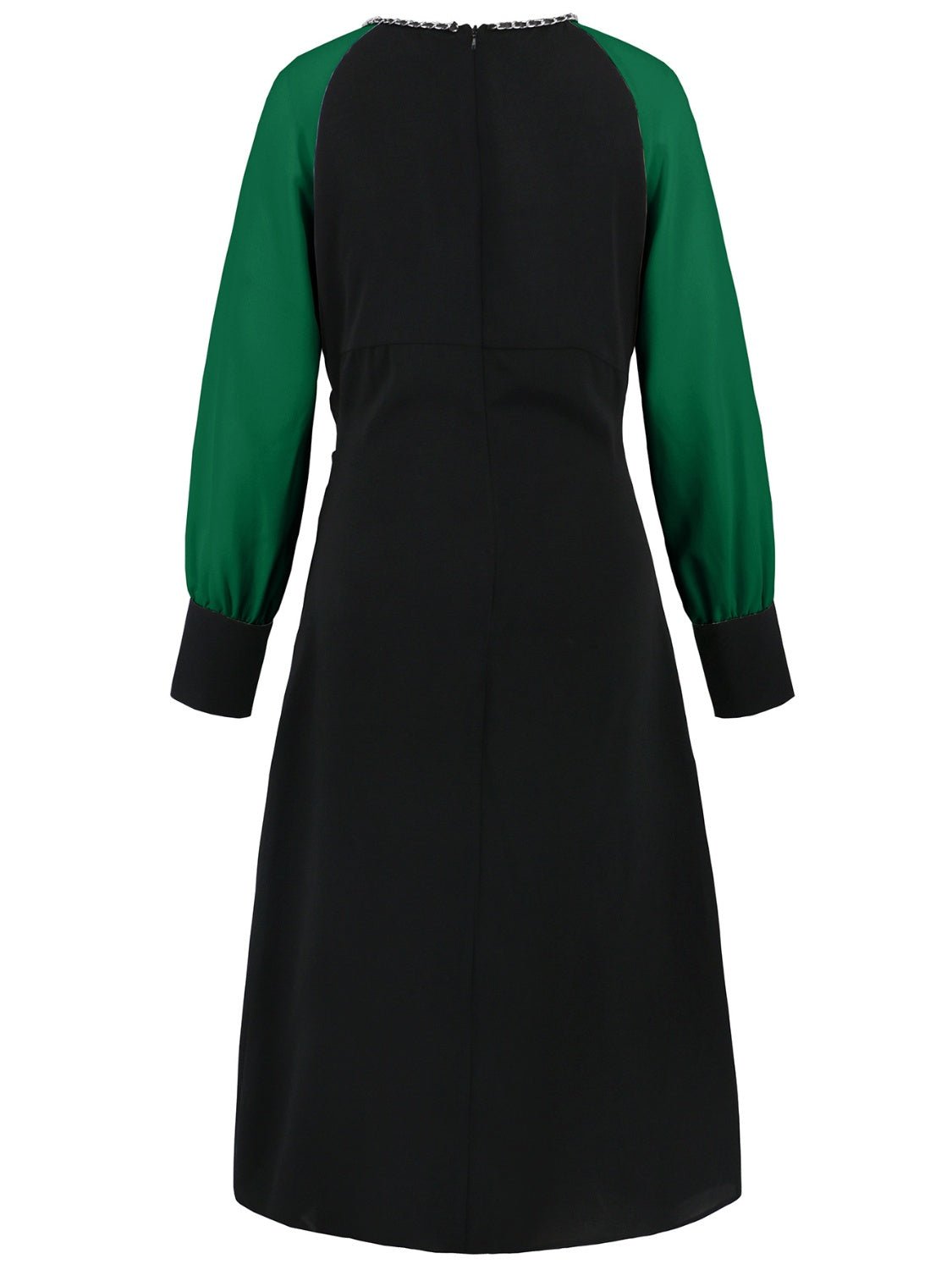Ruched Contrast Long Sleeve Midi Dress - Flip Flop Dynasty
