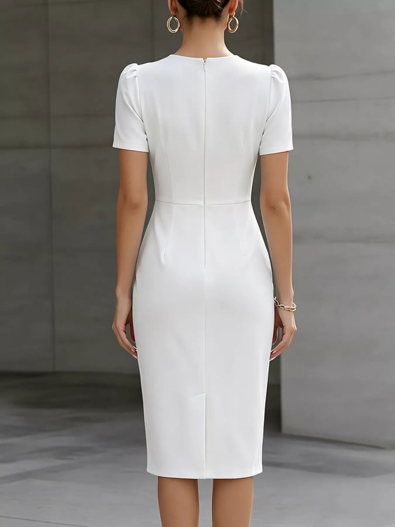 Ruched Short Sleeve Midi Dress - Flip Flop Dynasty