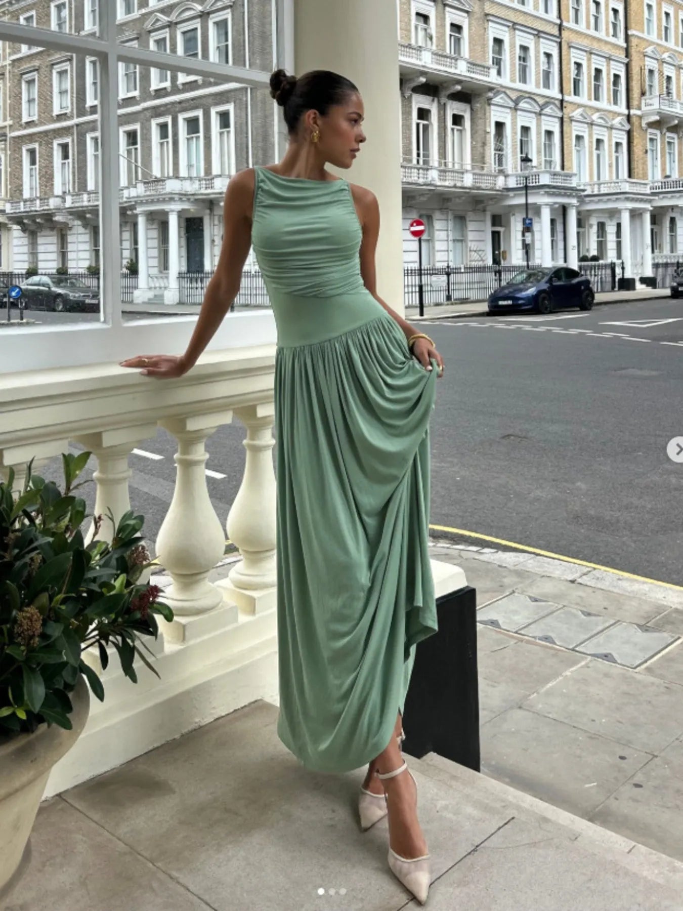 Ruched Sleeveless Maxi Dress - Flip Flop Dynasty