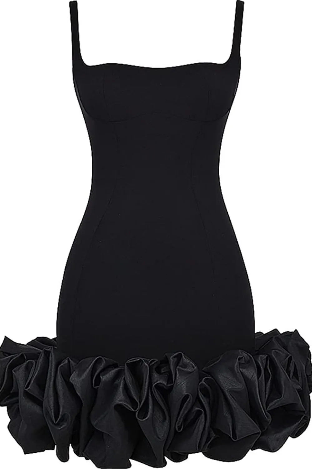 Ruched Square Neck Sleeve Mini Dress - Flip Flop Dynasty