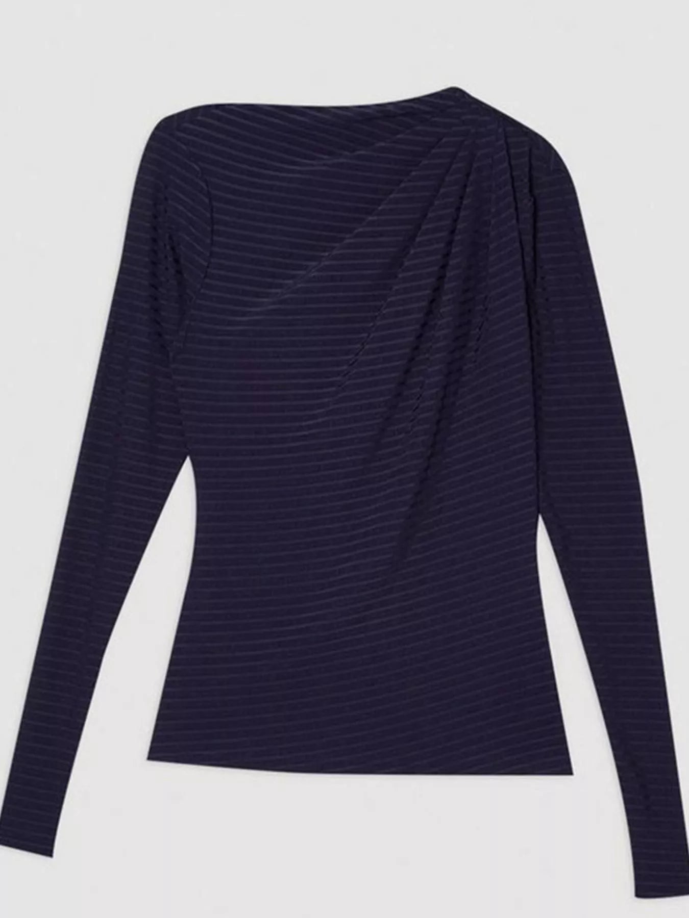Ruched Striped Long Sleeve Top - Flip Flop Dynasty