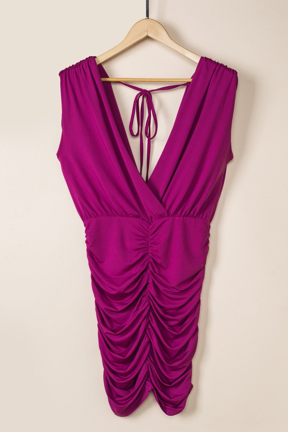 Ruched Surplice Sleeveless Wrap Dress - Flip Flop Dynasty