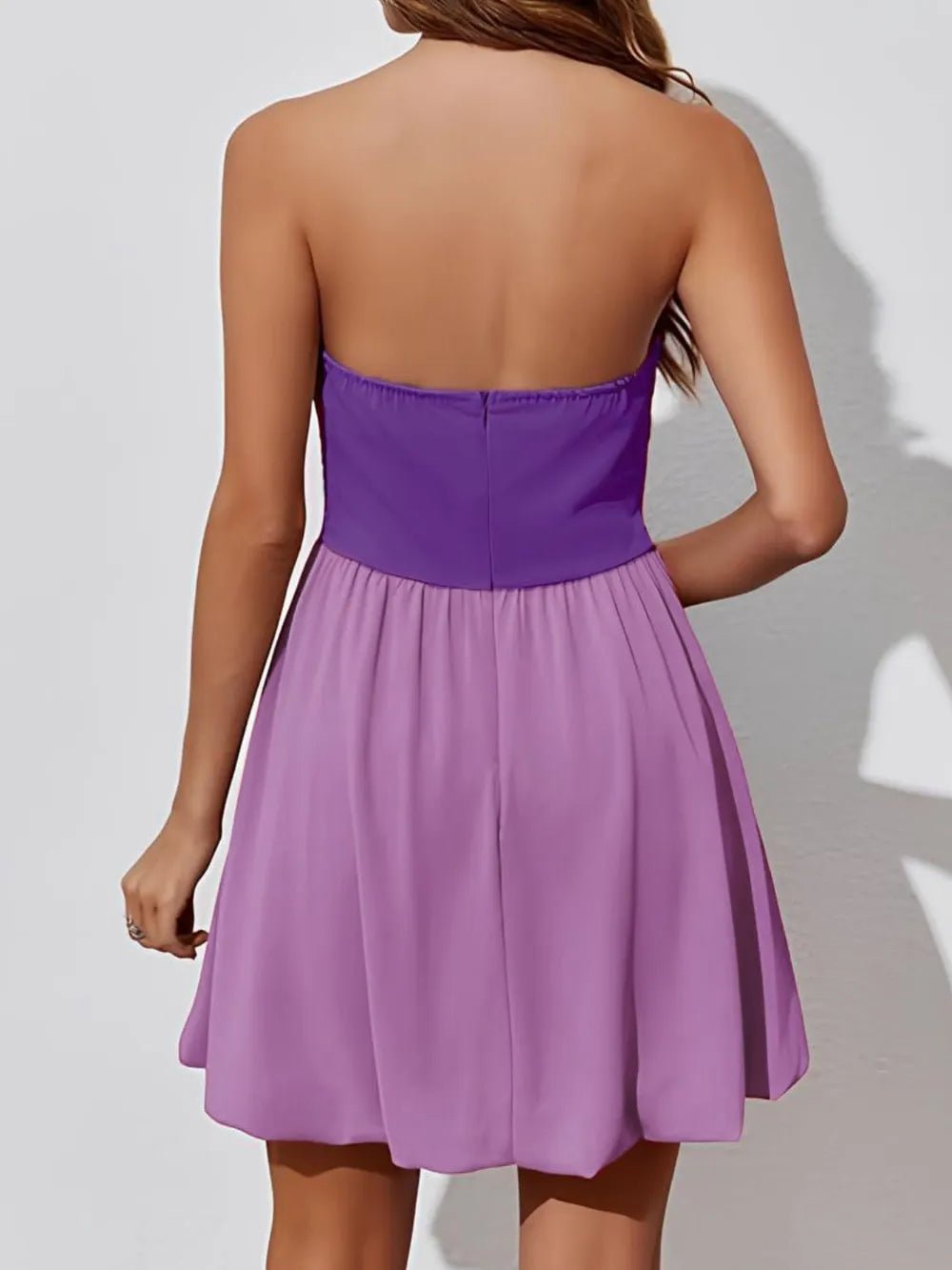 Ruched Two - Tone Tube Mini Dress - Flip Flop Dynasty