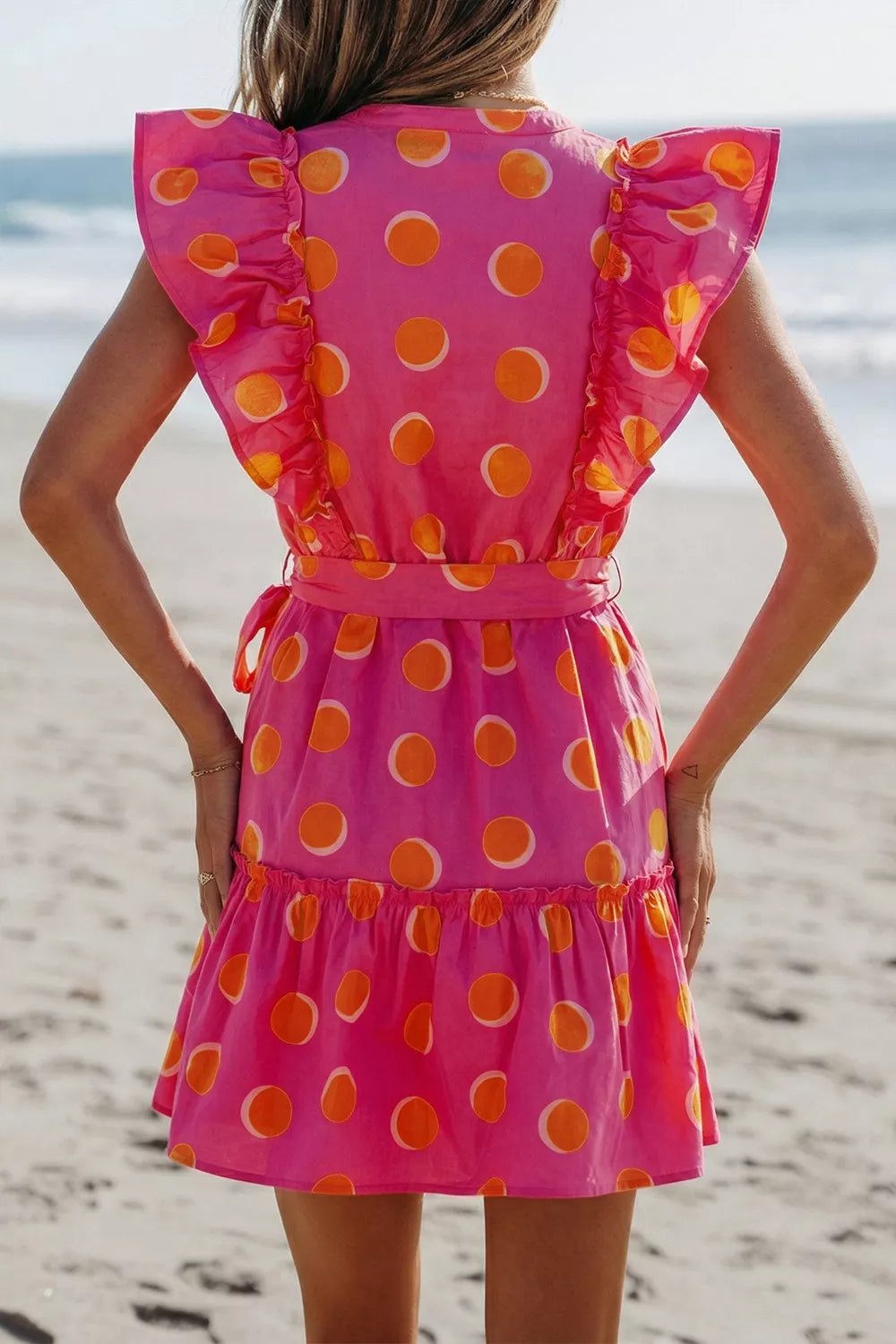 Ruffle Sleeve Polka Dot Mini Dress - Flip Flop Dynasty