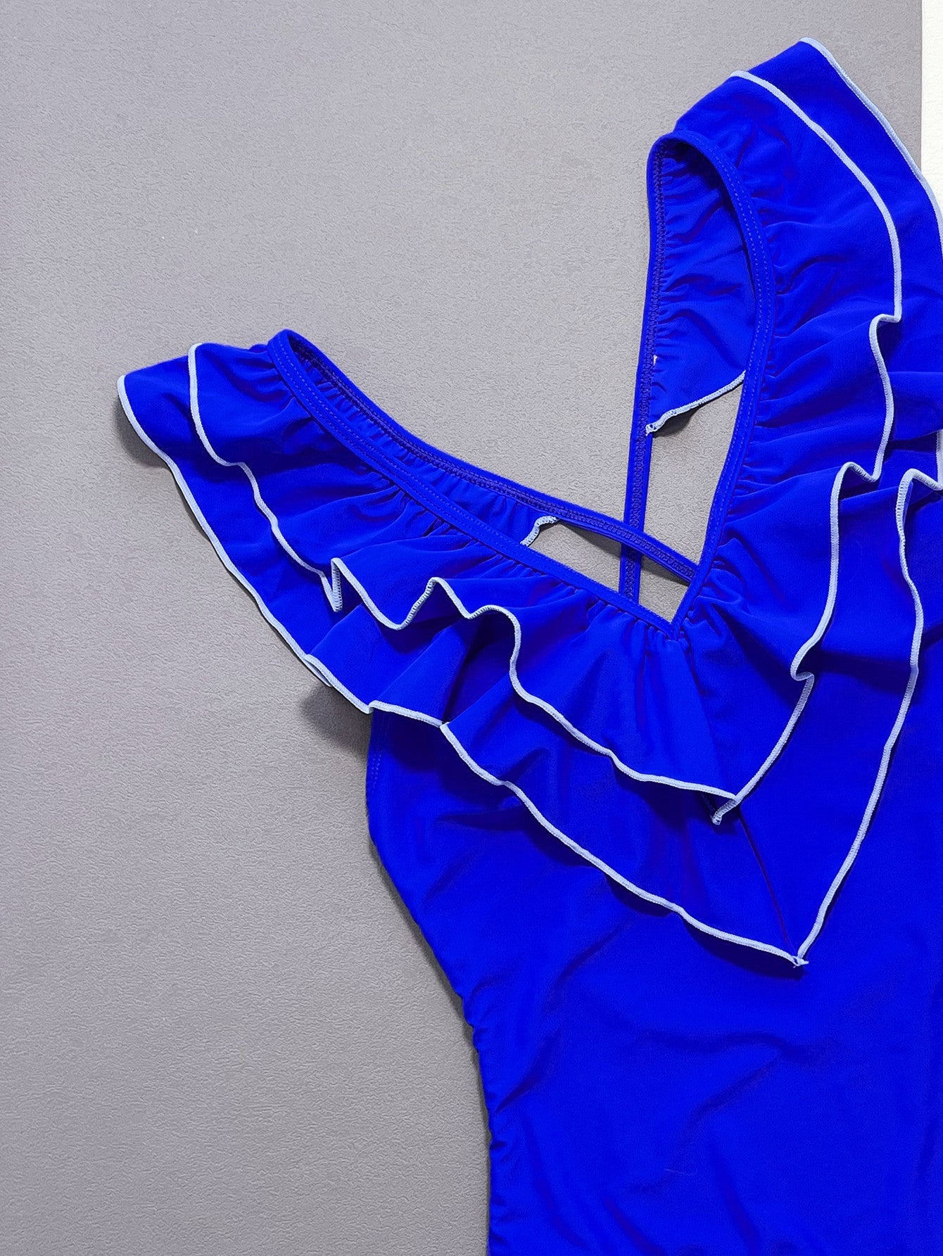Ruffled Crisscross Backless One - Piece Swimsuit - Flip Flop Dynasty