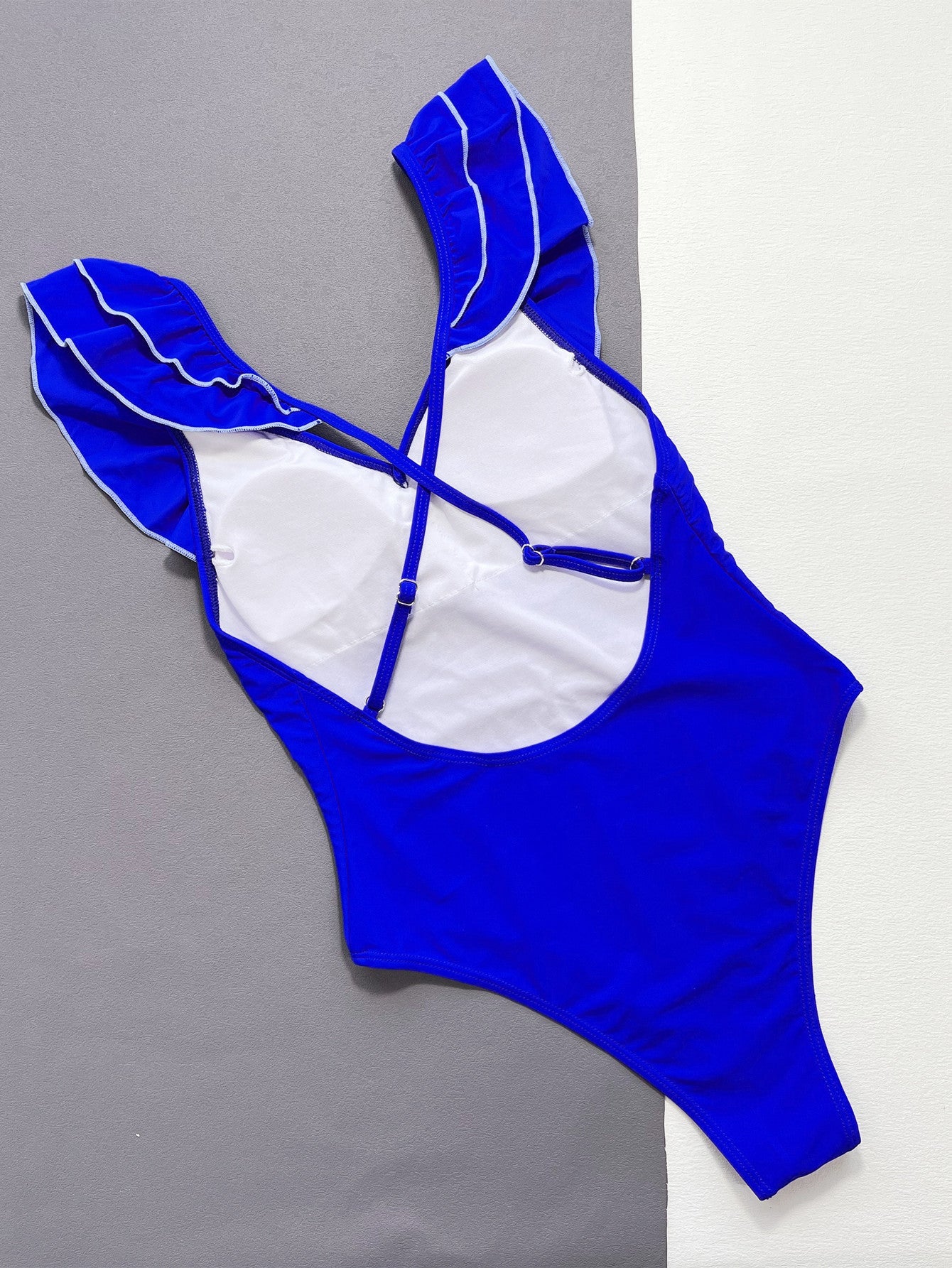 Ruffled Crisscross Backless One - Piece Swimsuit - Flip Flop Dynasty