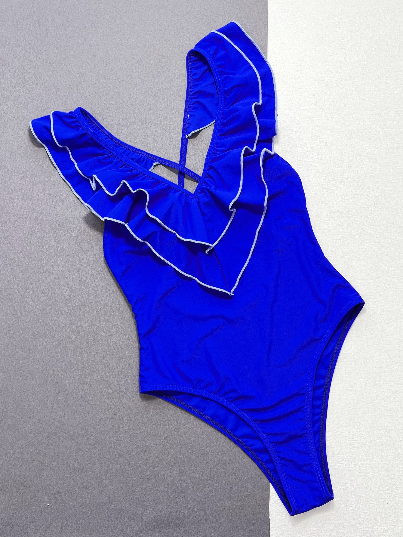 Ruffled Crisscross Backless One - Piece Swimsuit - Flip Flop Dynasty