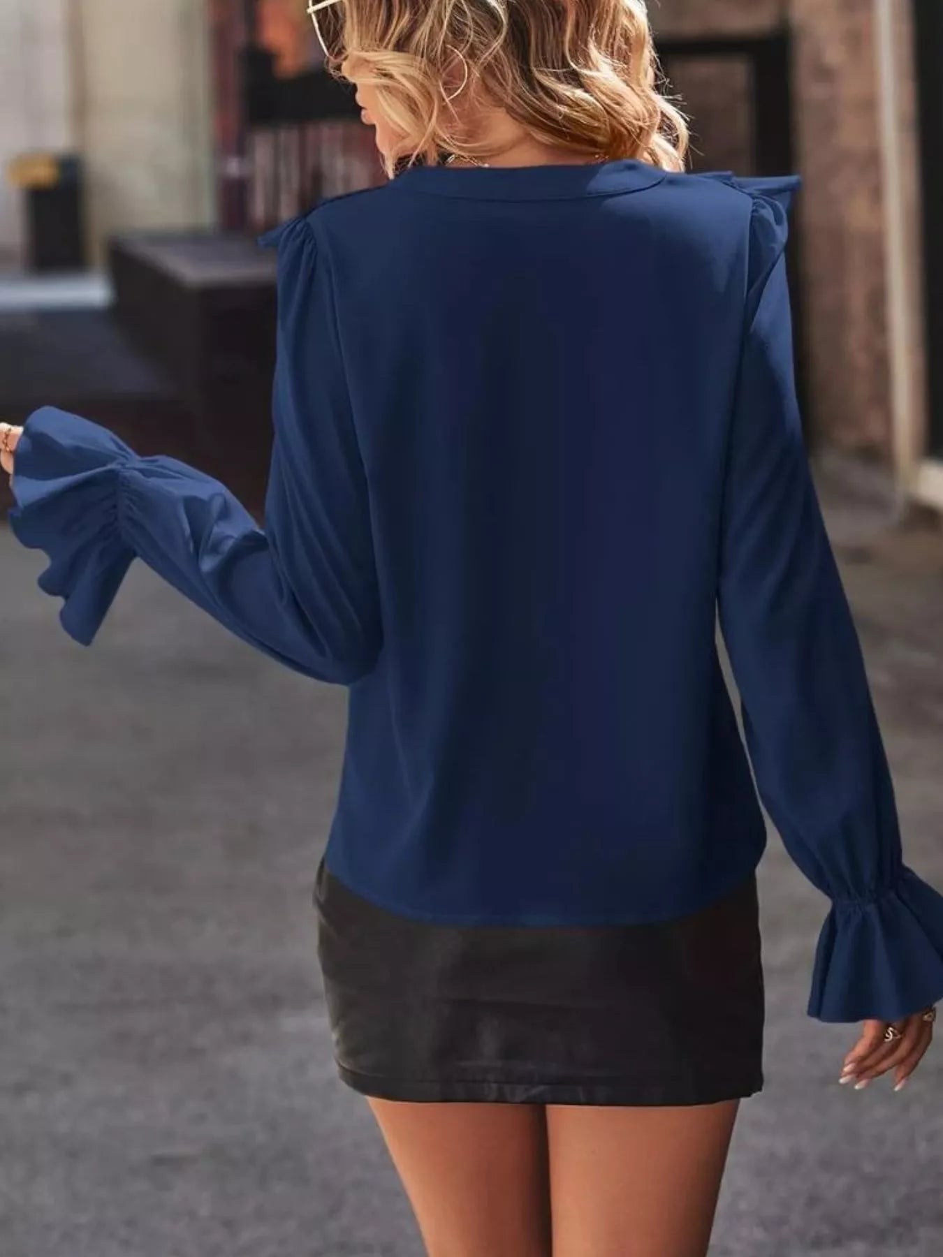 Ruffled Flounce Sleeve Blouse - Flip Flop Dynasty