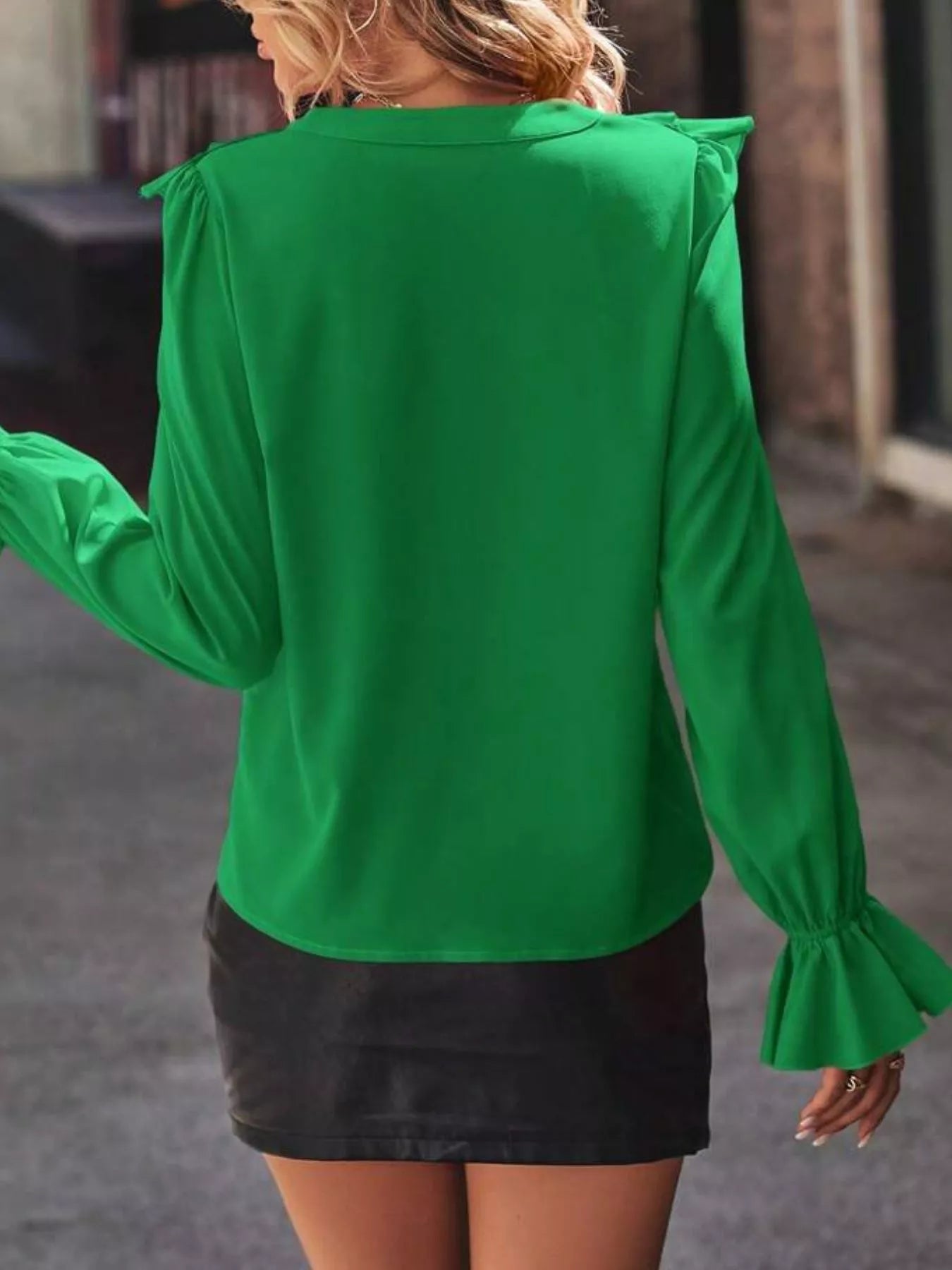 Ruffled Flounce Sleeve Blouse - Flip Flop Dynasty