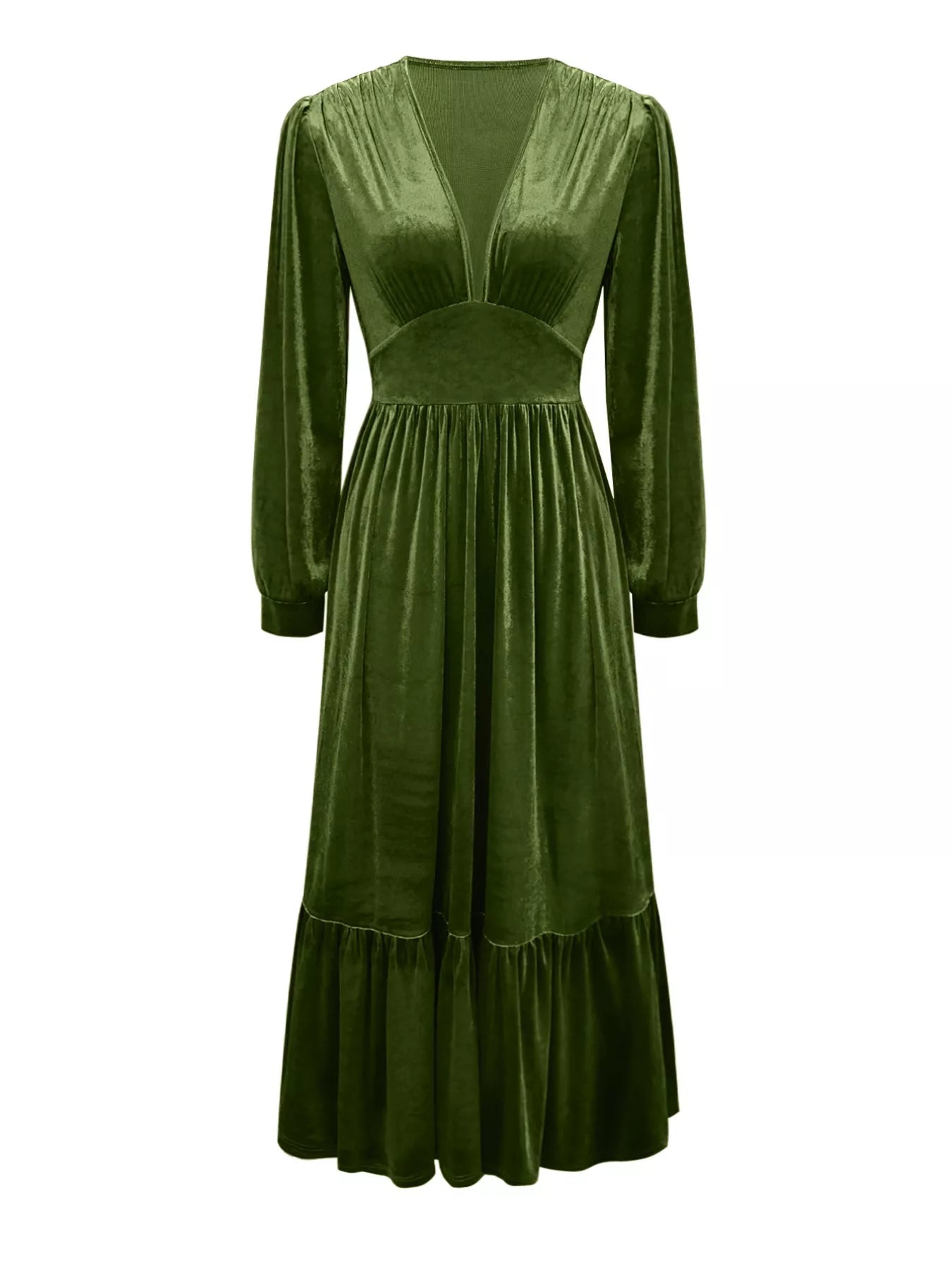 Ruffled Hem Long Sleeve Dress - Flip Flop Dynasty