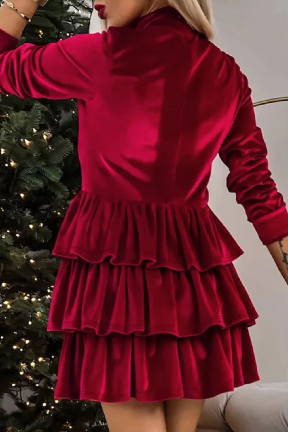 Ruffled Layered Long Sleeve Mini Dress - Flip Flop Dynasty