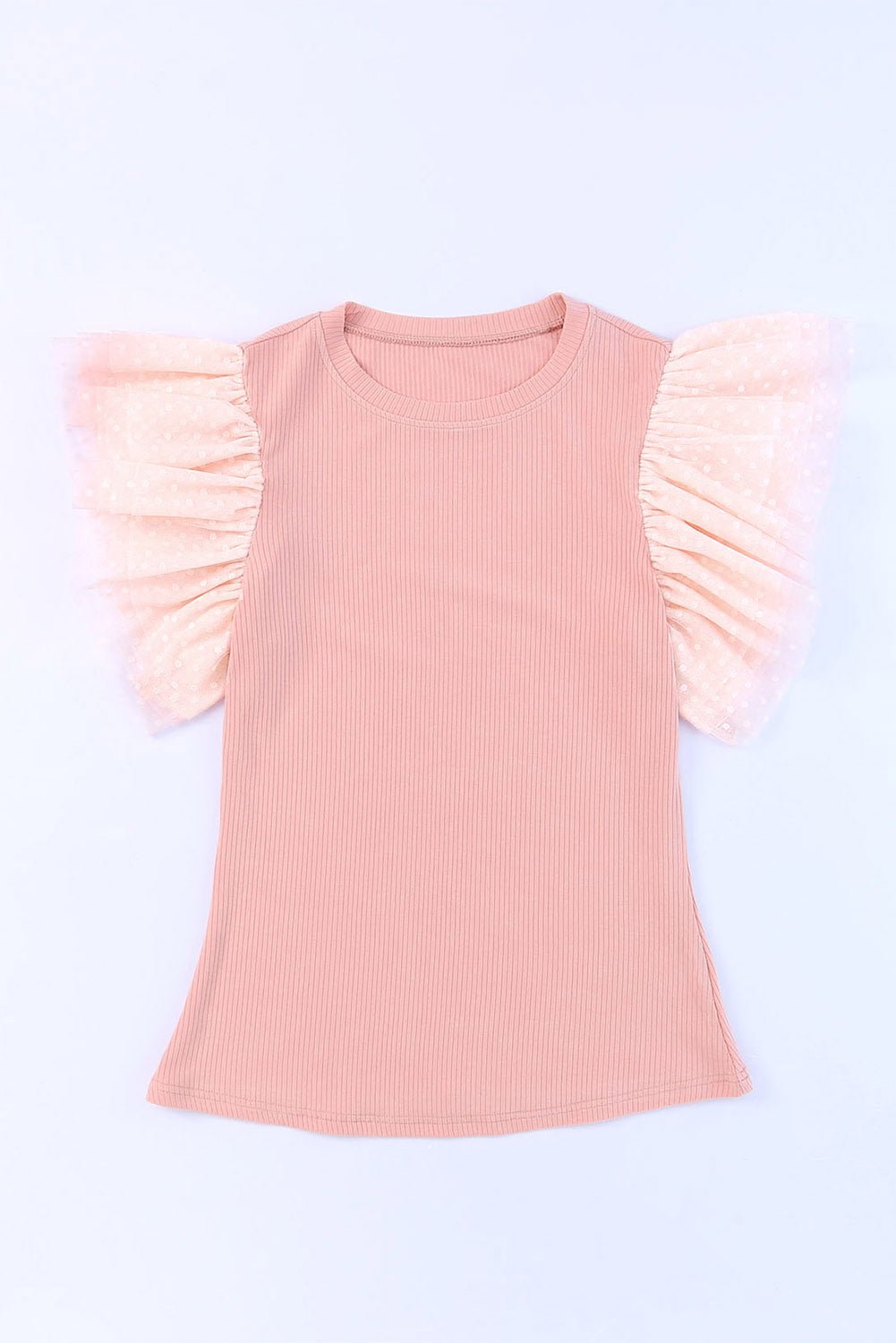 Ruffled Round Neck Cap Sleeve Blouse - Flip Flop Dynasty