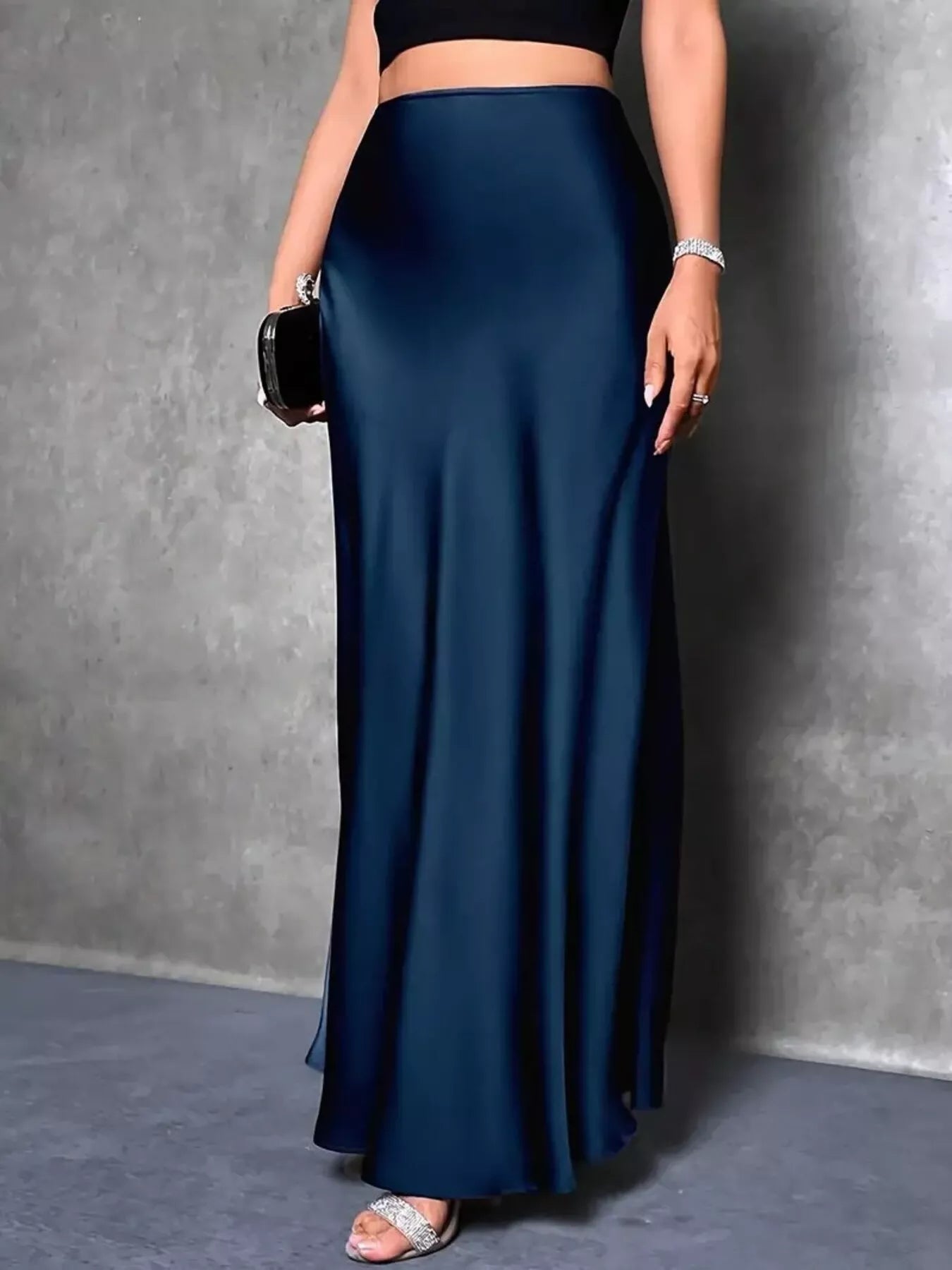 Satin High Waist Maxi Skirt - Flip Flop Dynasty