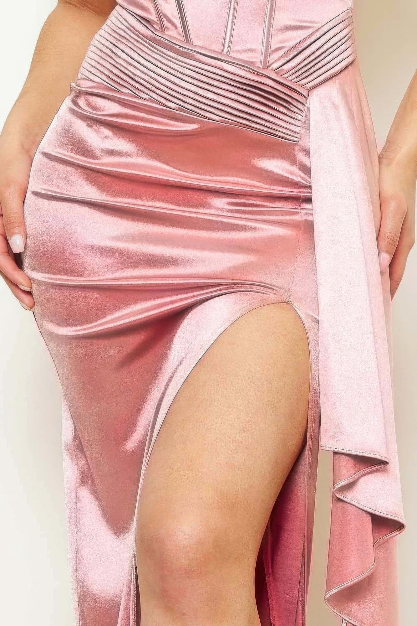 Satin Tubetop Pleated Fold Maxi Dress - Flip Flop Dynasty