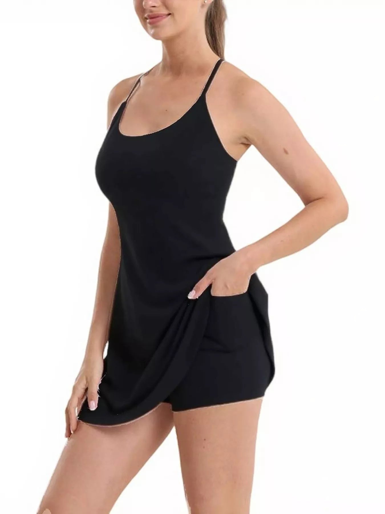 Scoop Neck Cami and Shorts Active Set - Flip Flop Dynasty