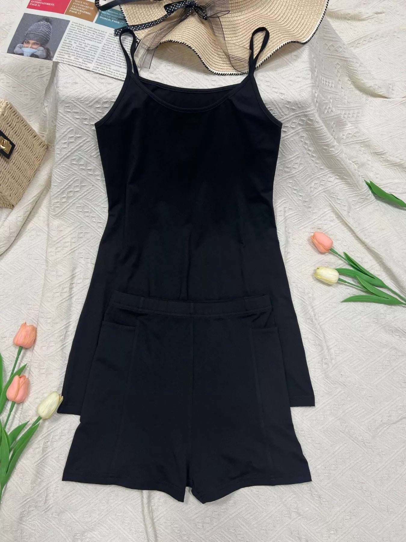 Scoop Neck Cami and Shorts Active Set - Flip Flop Dynasty