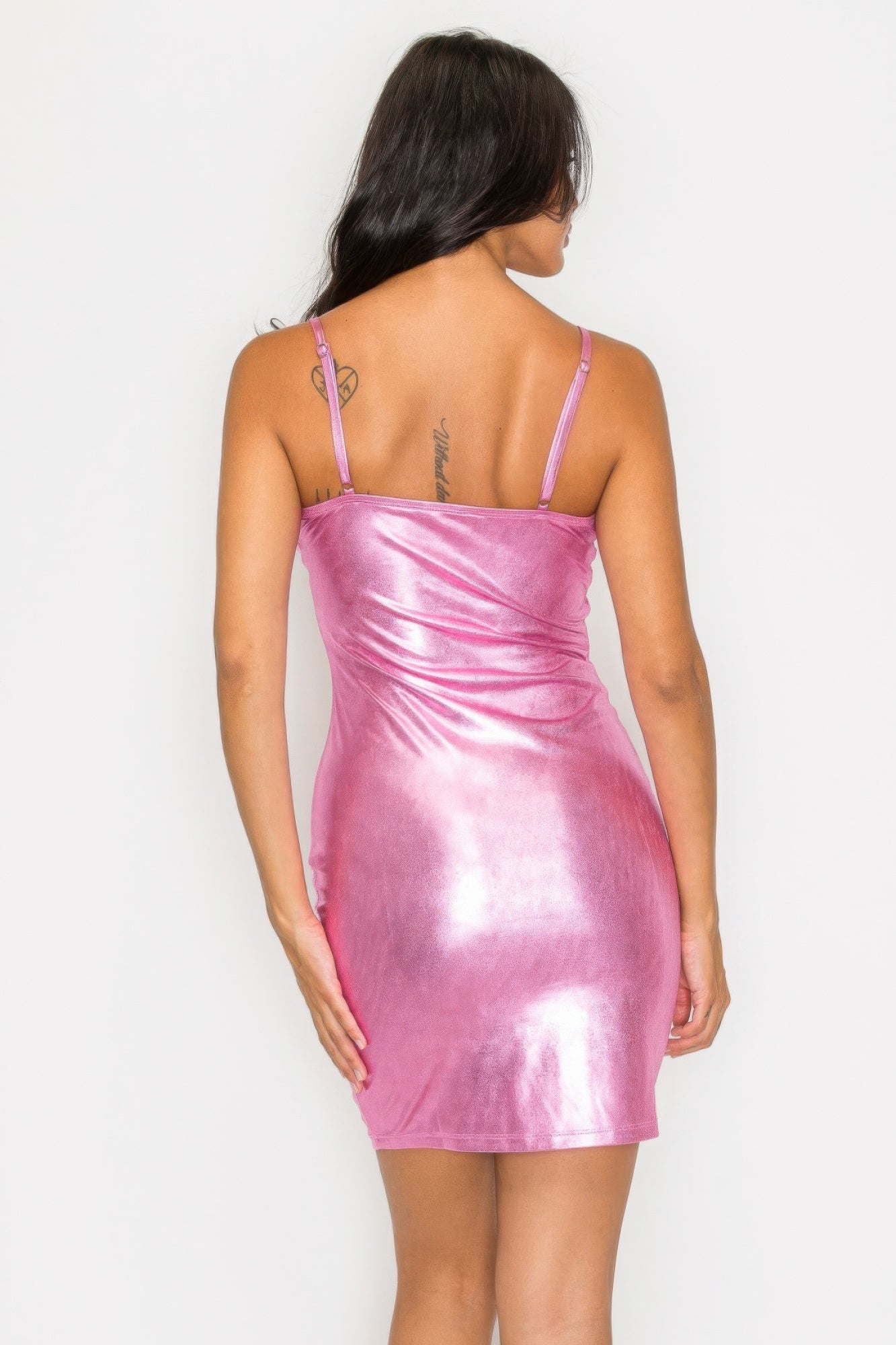 Scoop neck foil mini dress - Flip Flop Dynasty