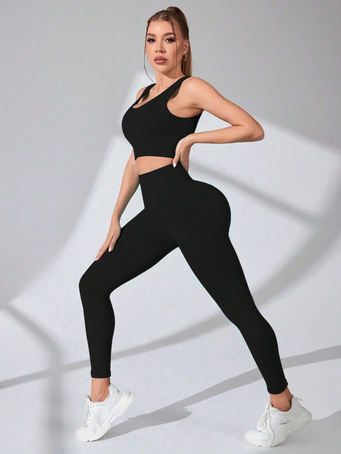 Scoop Neck Wide Strap Top and Pants Active Set - Flip Flop Dynasty