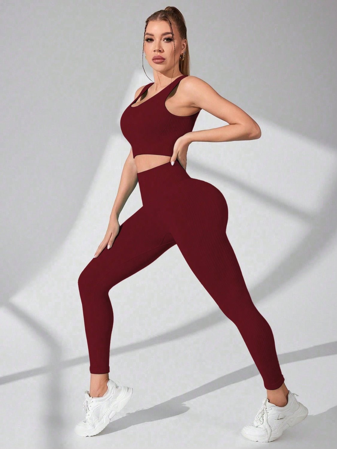 Scoop Neck Wide Strap Top and Pants Active Set - Flip Flop Dynasty