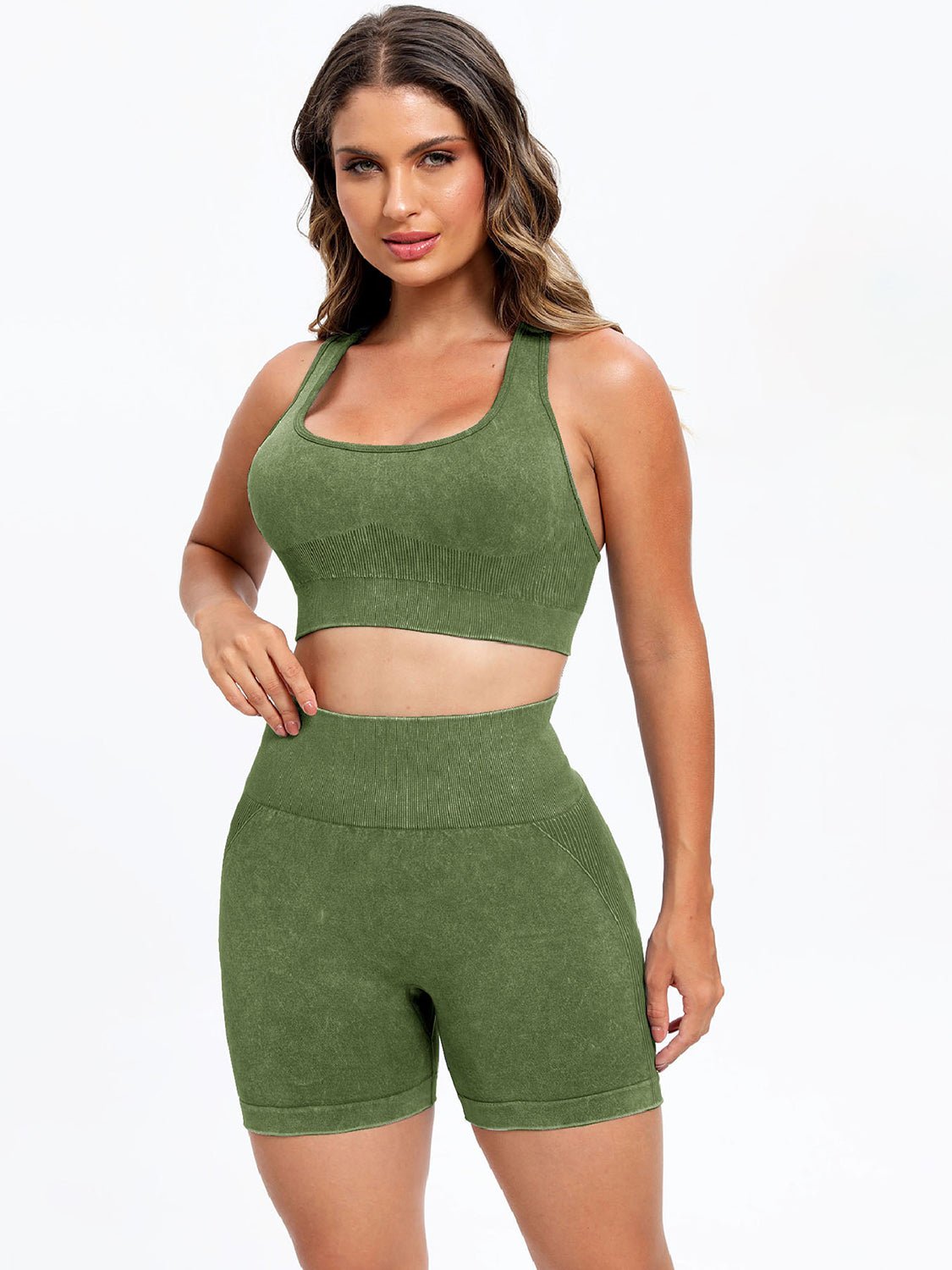 Scoop Neck Wide Strap Top and Shorts Active Set - Flip Flop Dynasty