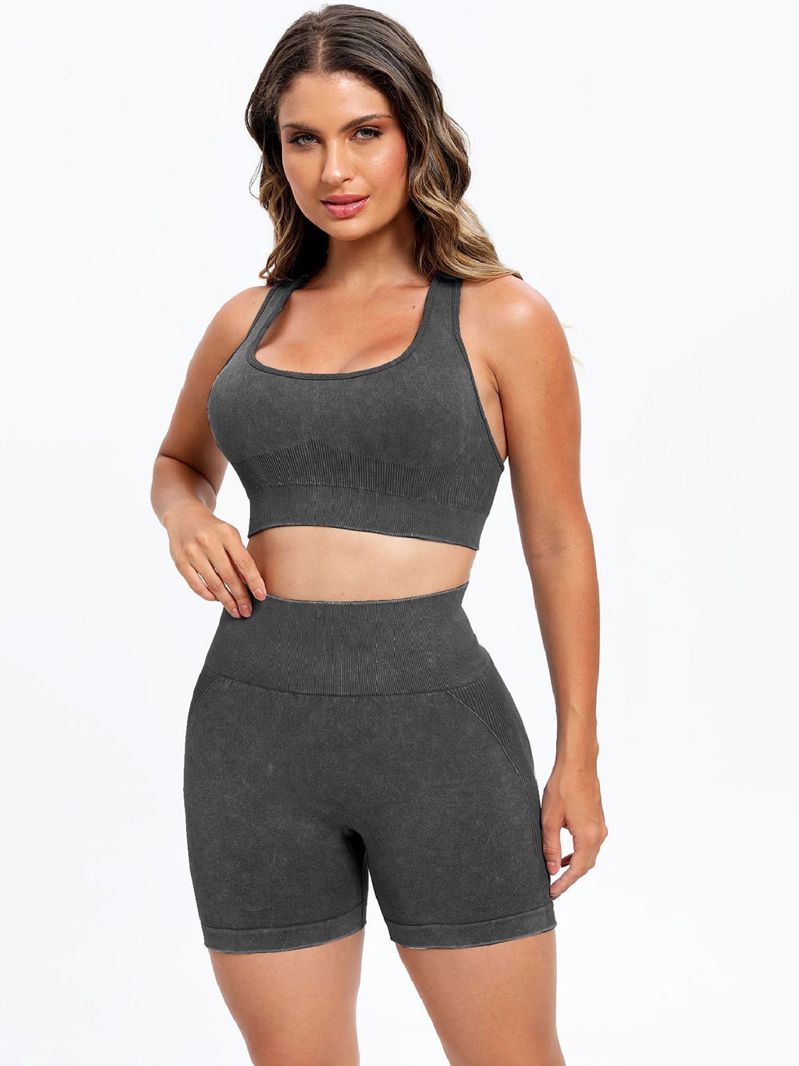 Scoop Neck Wide Strap Top and Shorts Active Set - Flip Flop Dynasty