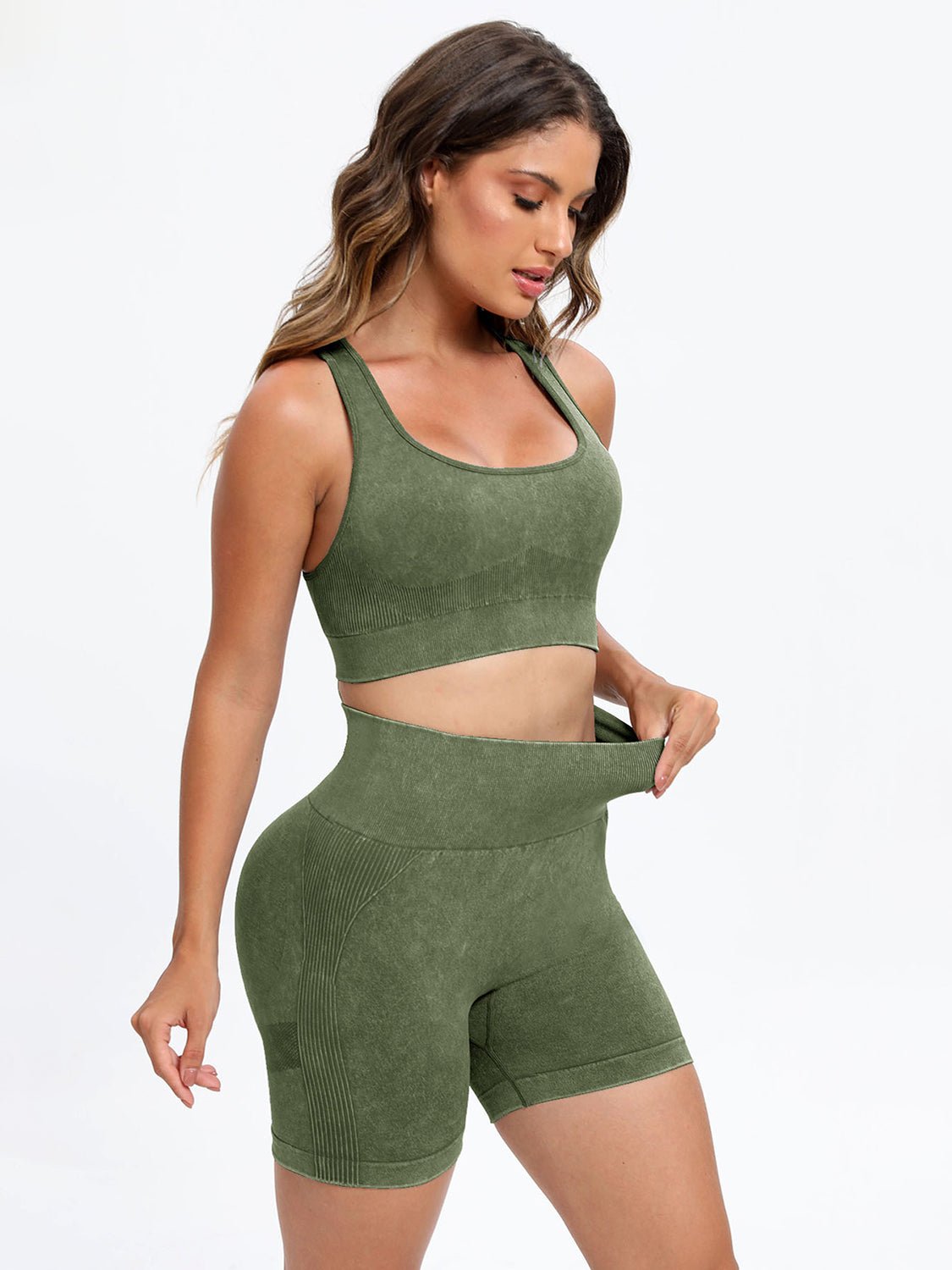 Scoop Neck Wide Strap Top and Shorts Active Set - Flip Flop Dynasty