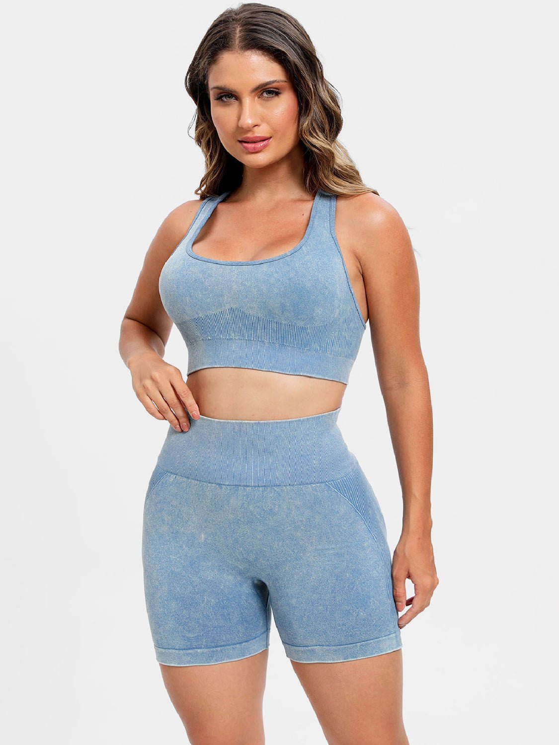 Scoop Neck Wide Strap Top and Shorts Active Set - Flip Flop Dynasty