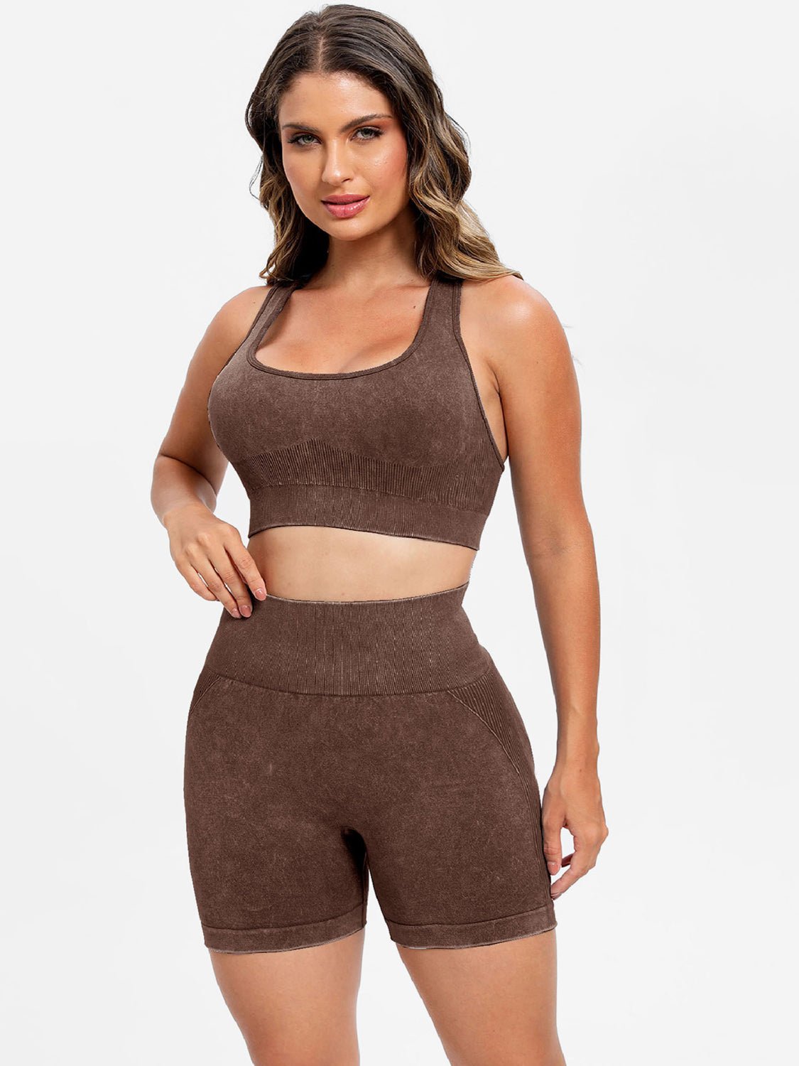 Scoop Neck Wide Strap Top and Shorts Active Set - Flip Flop Dynasty