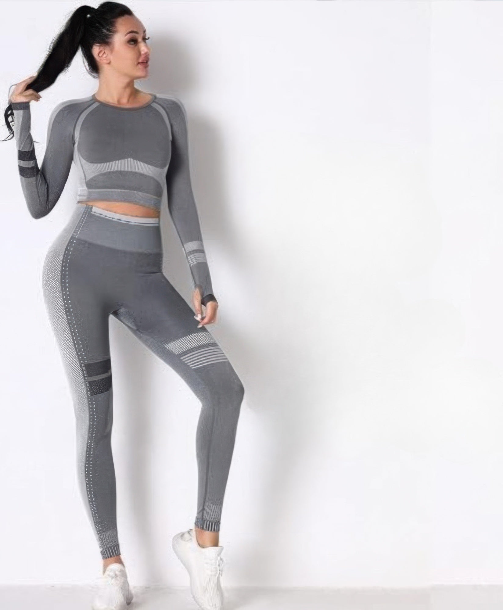 Seamless Long Sleeve Solid Yoga Set - Flip Flop Dynasty