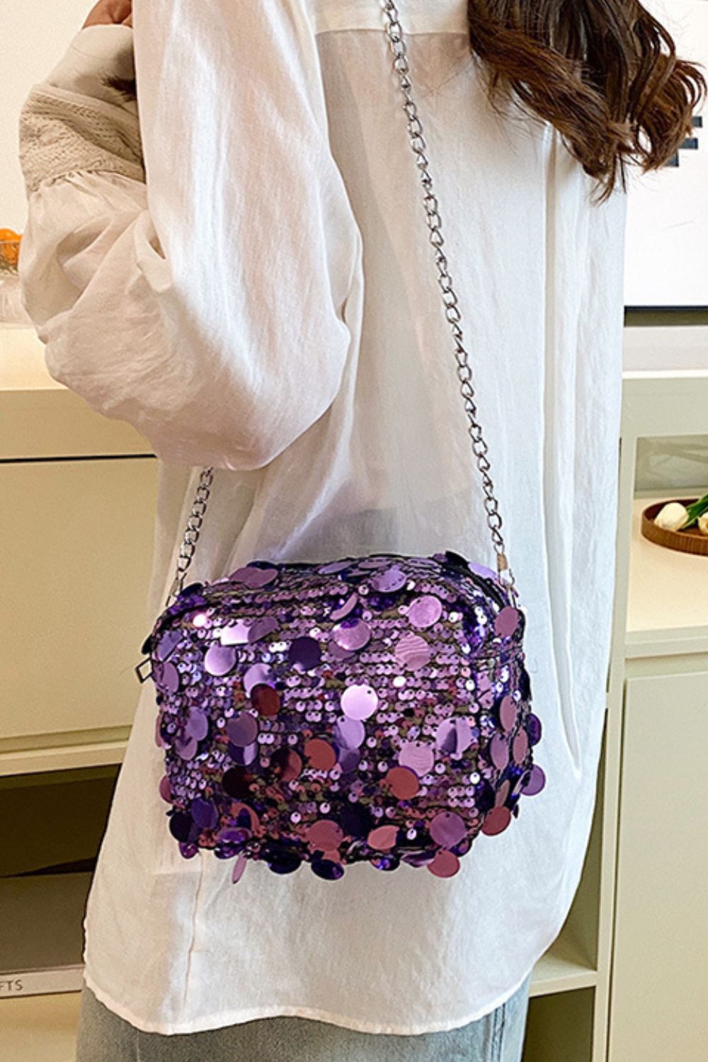 Sequin Chain Shoulder Bag - Flip Flop Dynasty