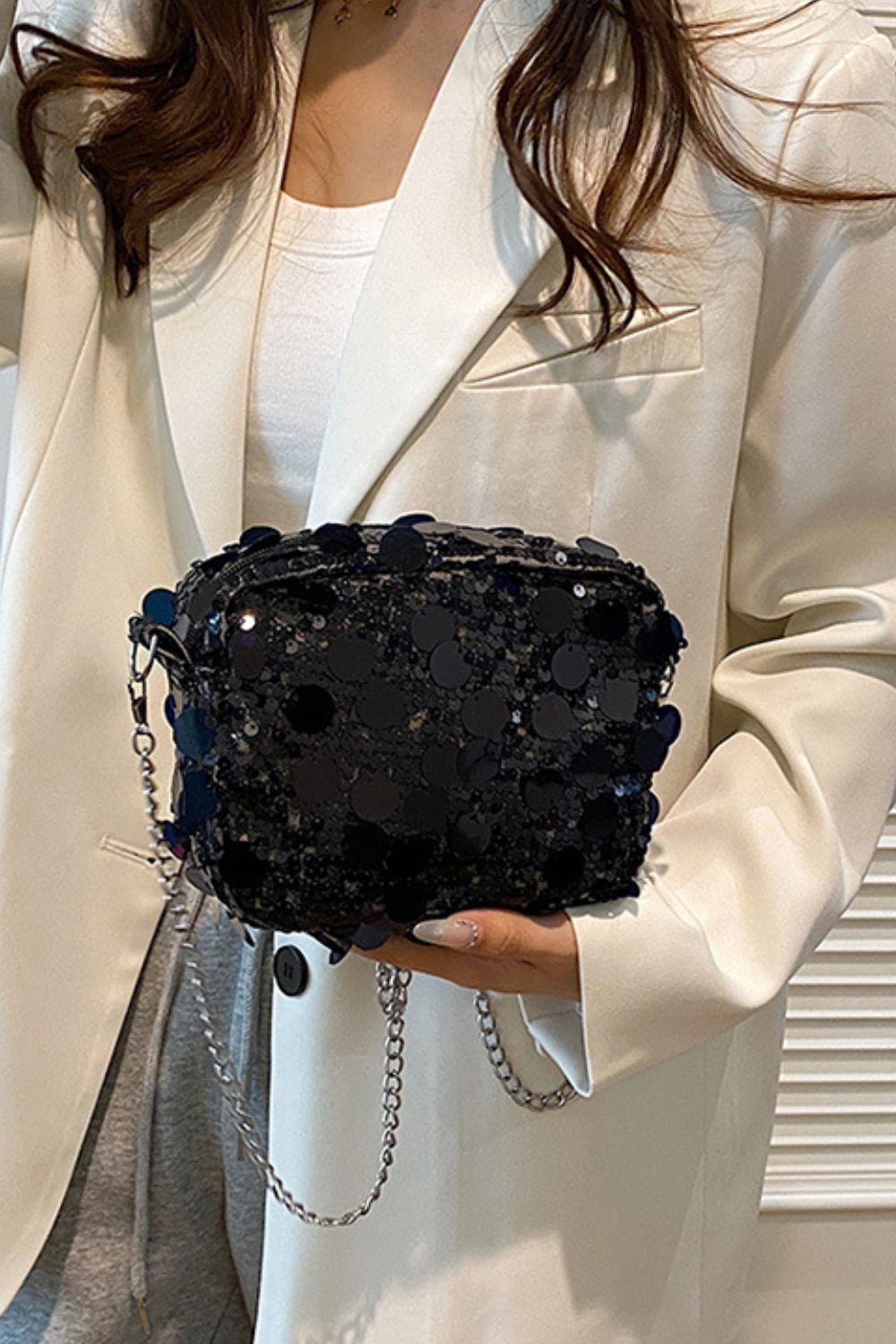 Sequin Chain Shoulder Bag - Flip Flop Dynasty