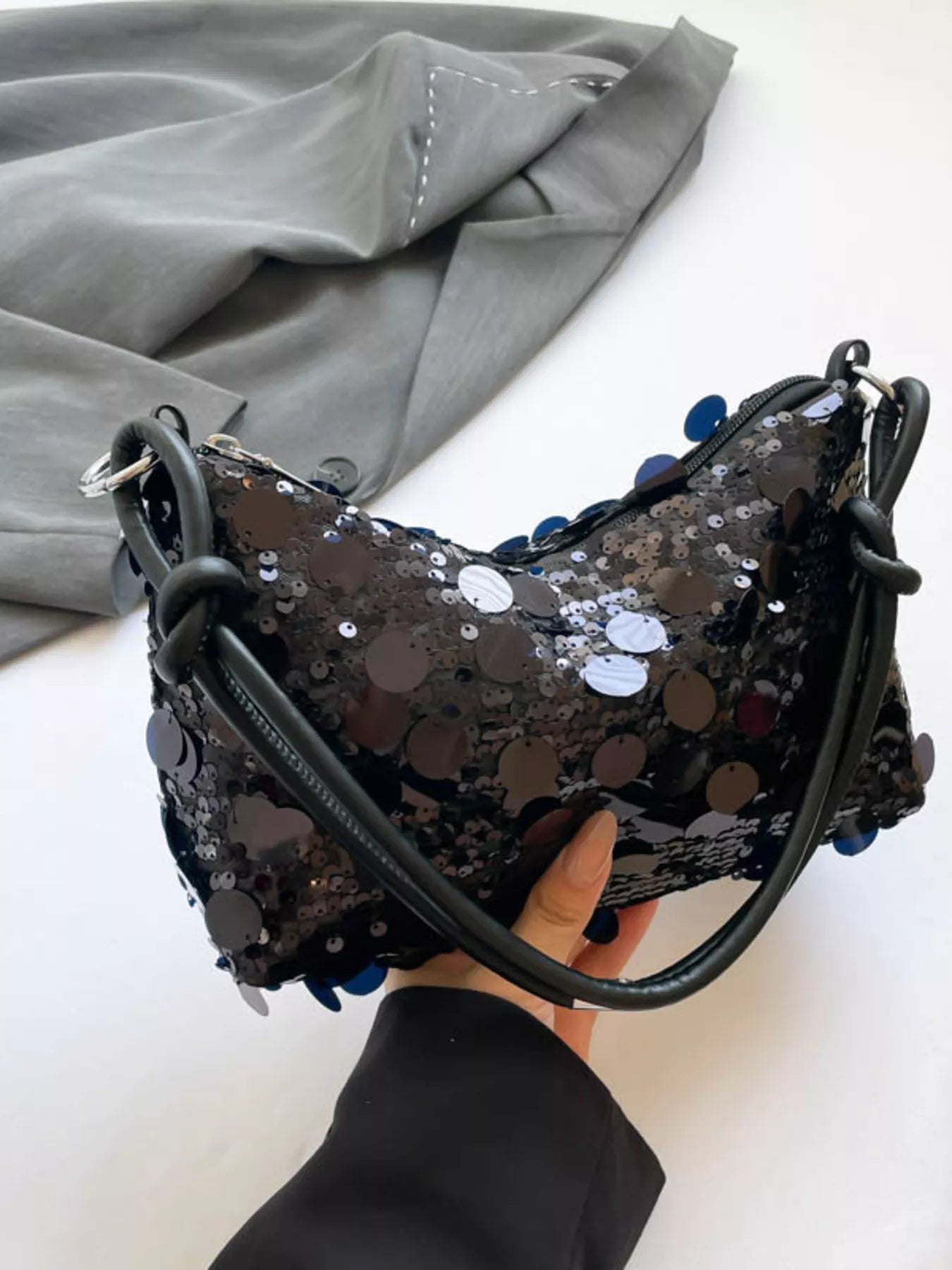Sequin Embellished Shoulder Bag - Flip Flop Dynasty
