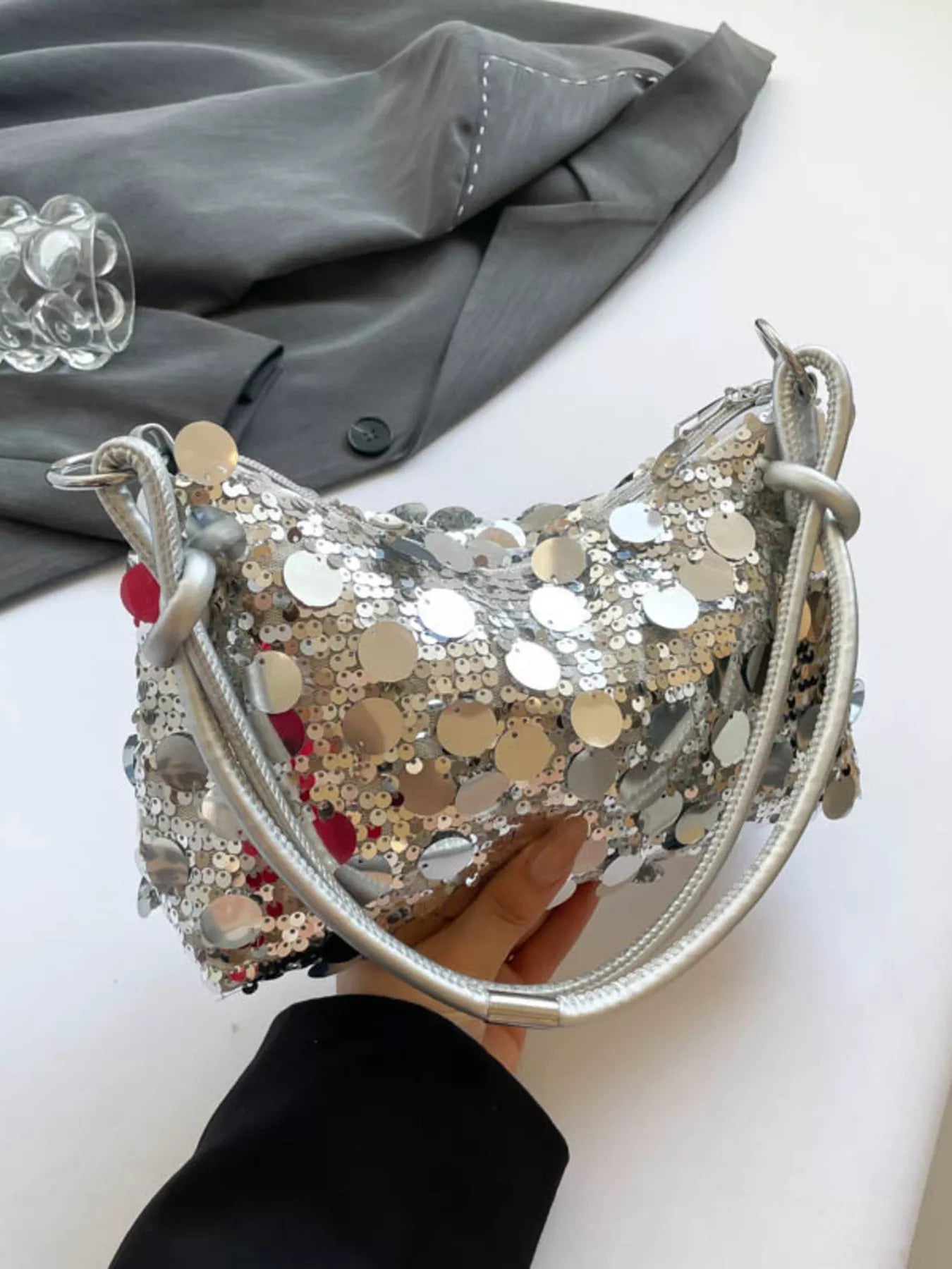 Sequin Embellished Shoulder Bag - Flip Flop Dynasty