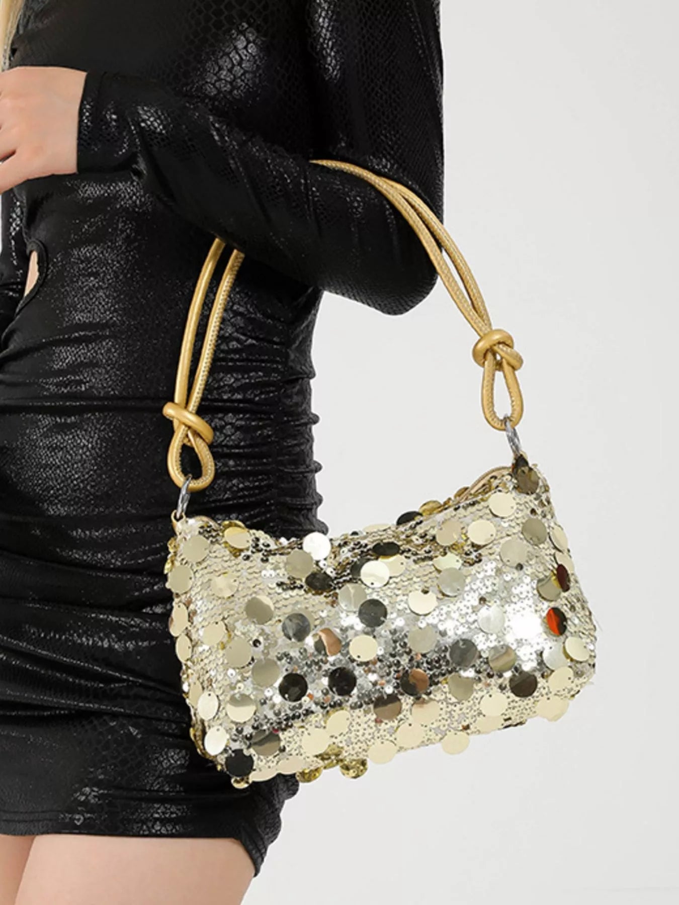 Sequin Embellished Shoulder Bag - Flip Flop Dynasty