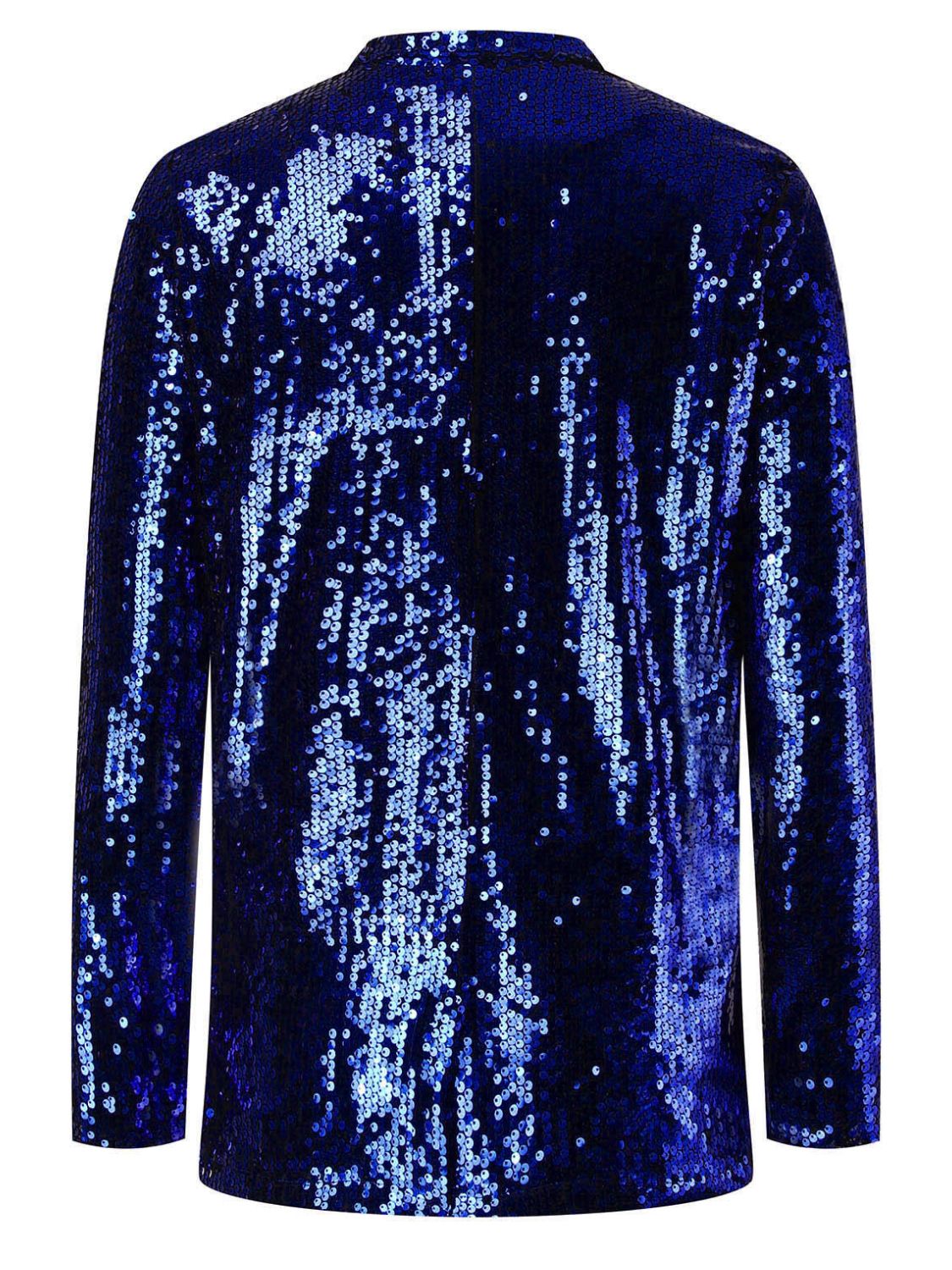 Sequin Lapel Collar Long Sleeve Blazer - Flip Flop Dynasty