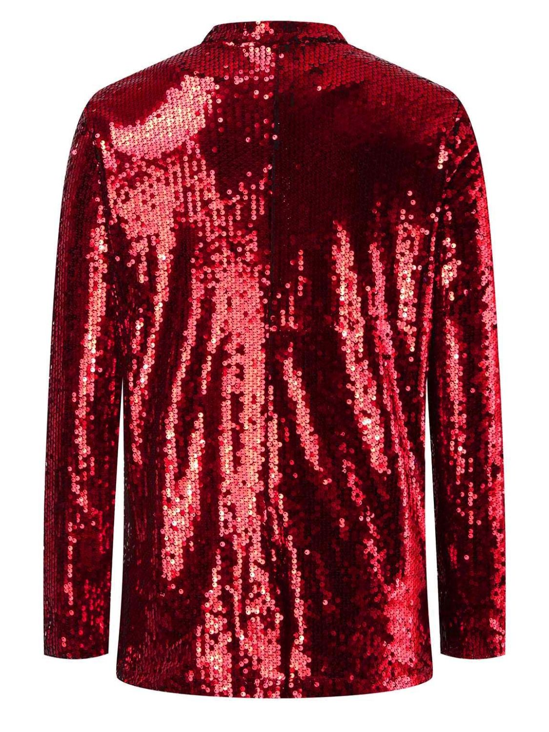 Sequin Lapel Collar Long Sleeve Blazer - Flip Flop Dynasty