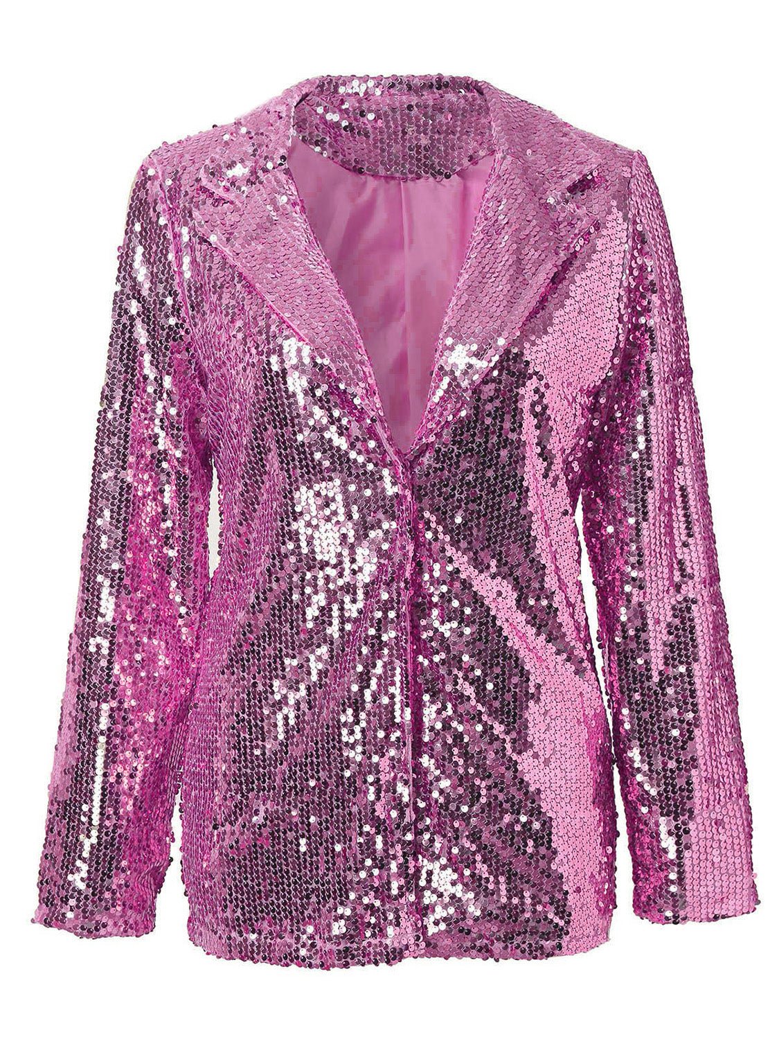 Sequin Lapel Collar Long Sleeve Blazer - Flip Flop Dynasty