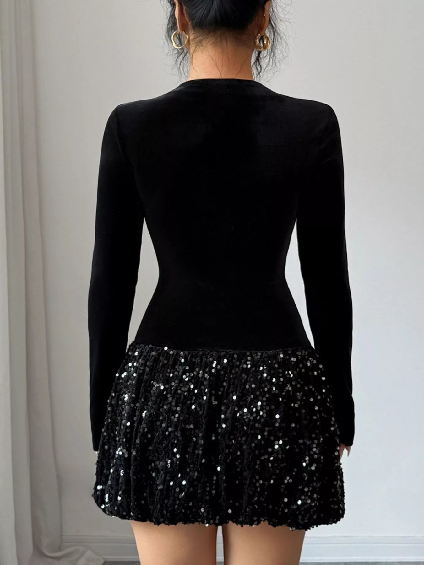 Sequin Long Sleeve Mini Dress - Flip Flop Dynasty