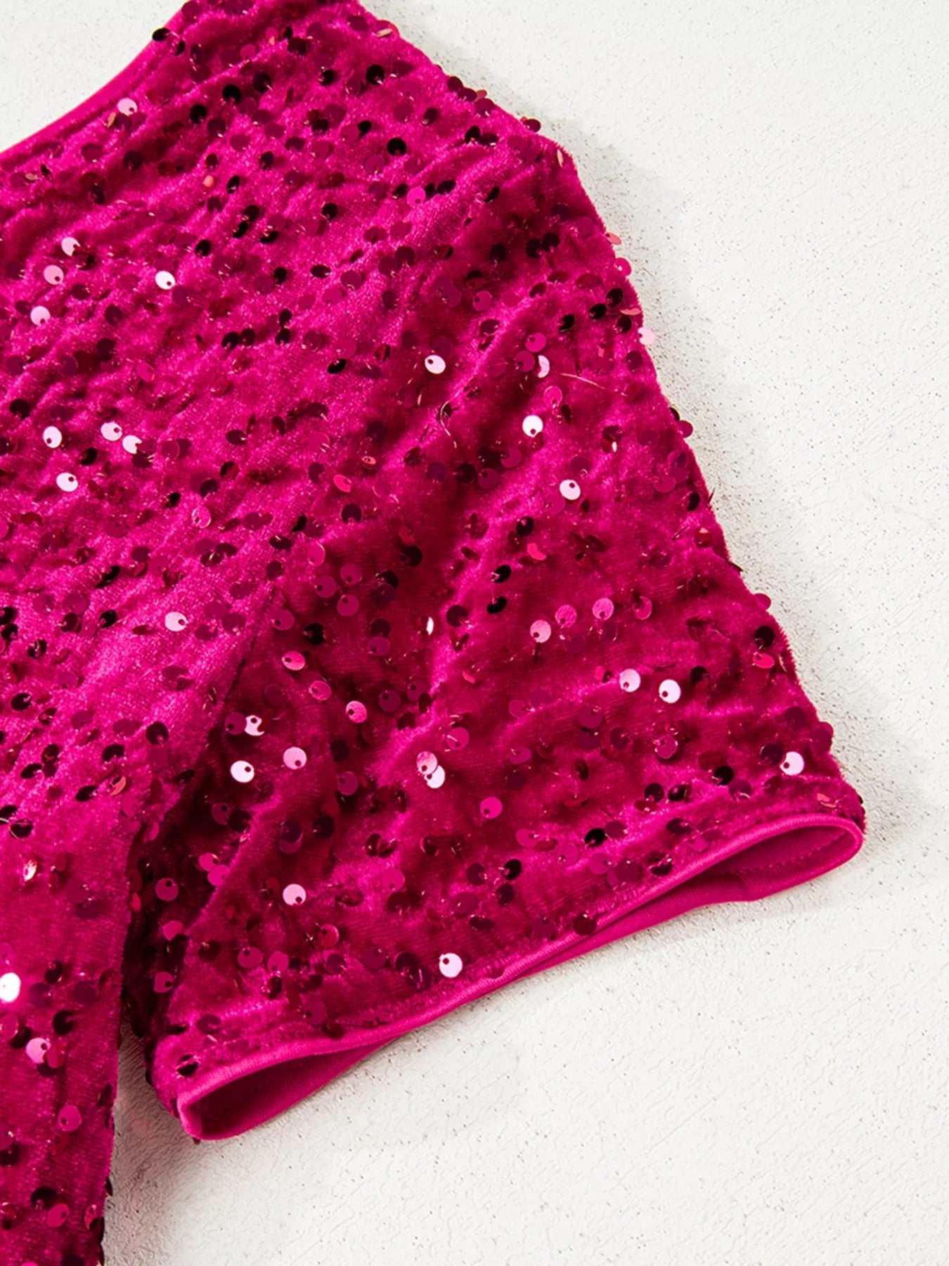 Sequin One - Shoulder Dress with High Slit - Flip Flop Dynasty