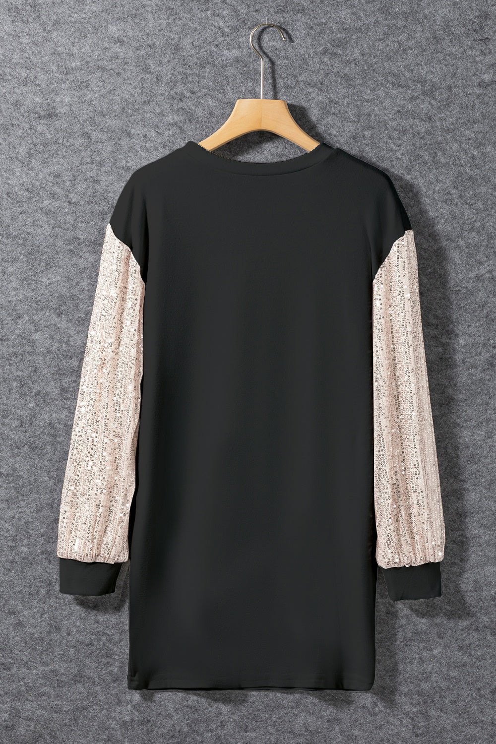 Sequin Round Neck Long Sleeve Dress - Flip Flop Dynasty