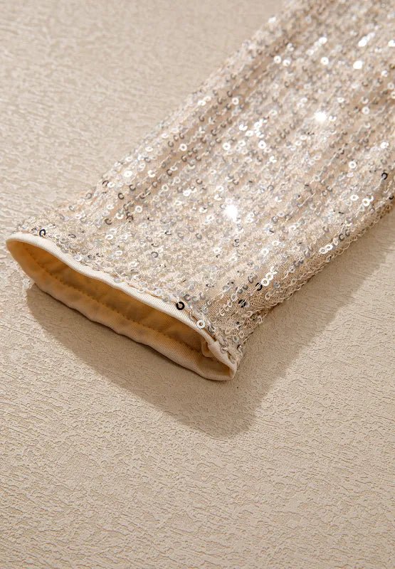 Sequin Surplice Long Sleeve Bodysuit - Flip Flop Dynasty