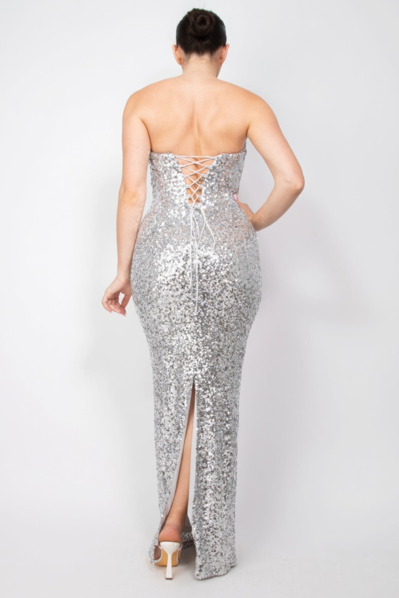Sequin V - bar Crisscross Tube Dress - Flip Flop Dynasty