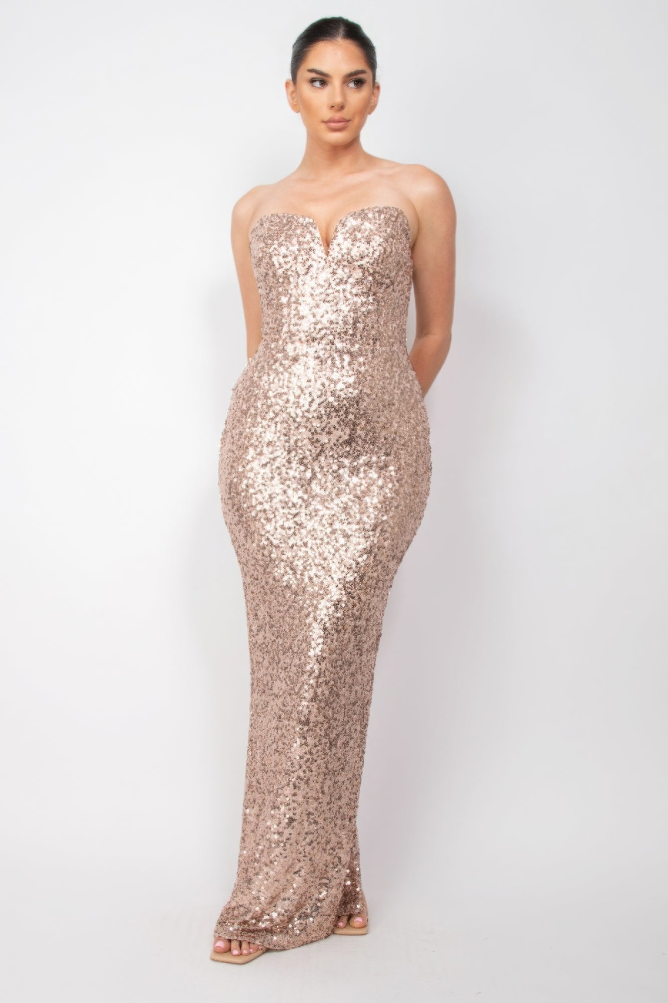 Sequin V - bar Crisscross Tube Dress - Flip Flop Dynasty