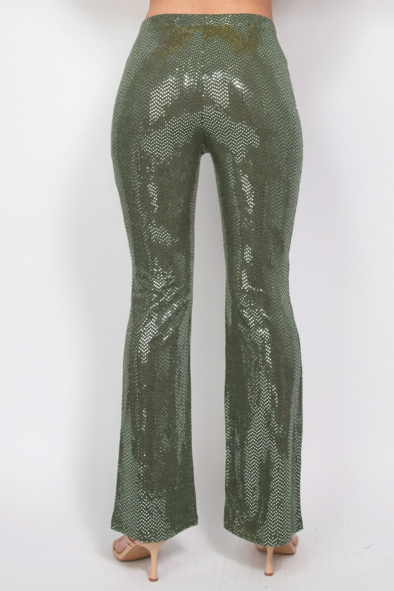 Sequined Fit & Flare Midrise Pants - Flip Flop Dynasty