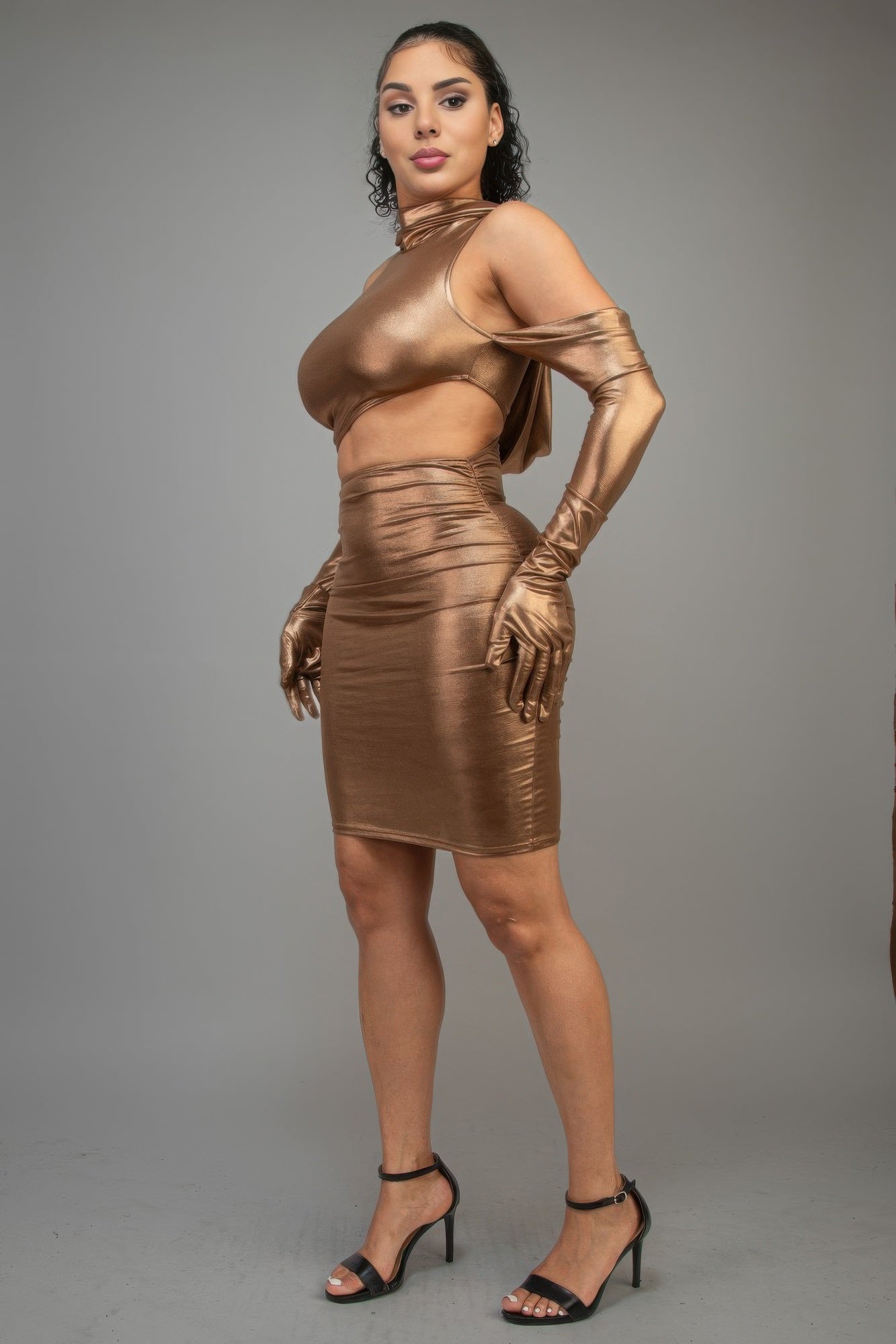 Short Dress With Gloves & Hoodie - Flip Flop Dynasty