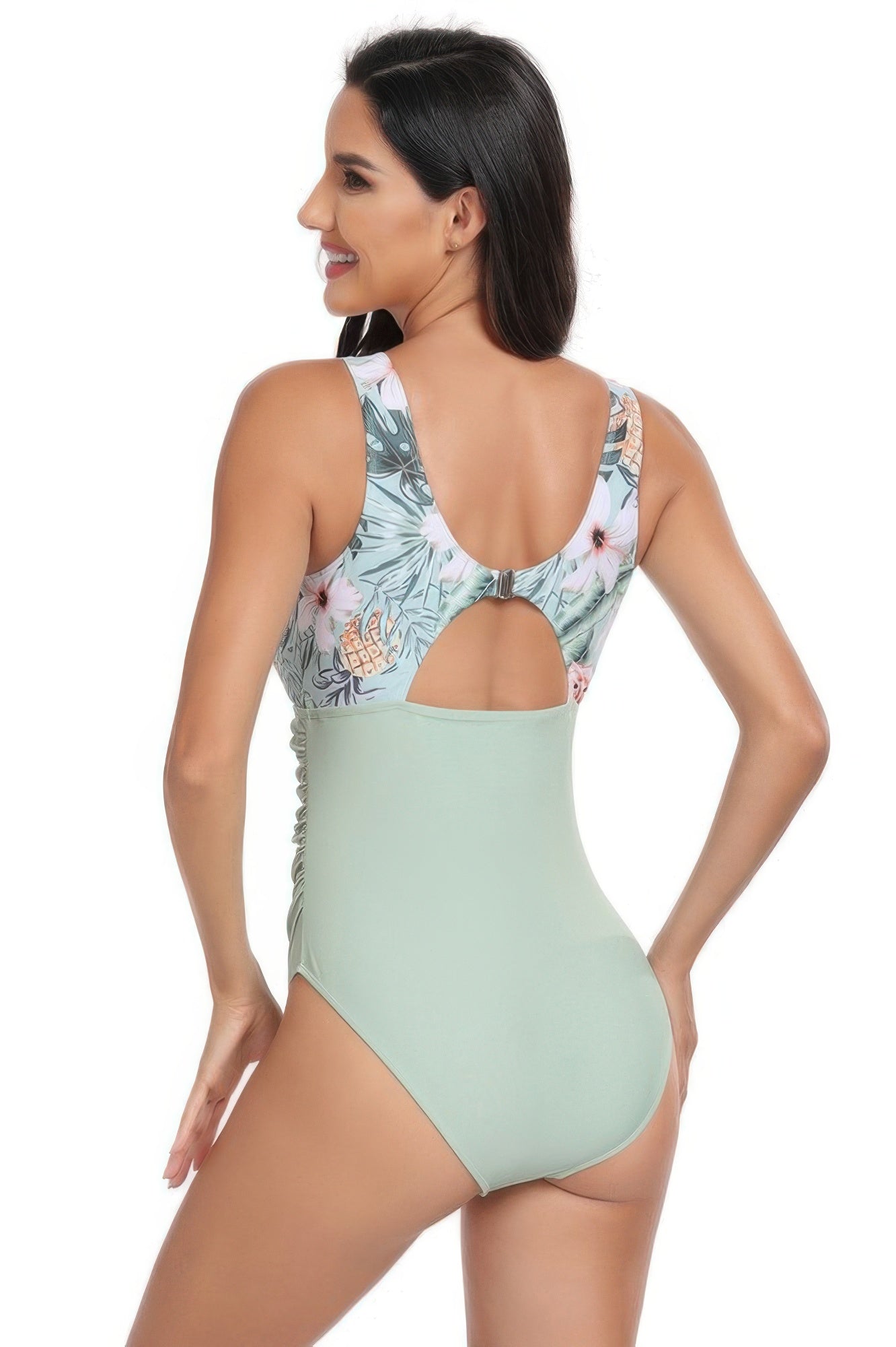 Sleeveless Color Block Floral Fit Lace Swimsuits - Flip Flop Dynasty
