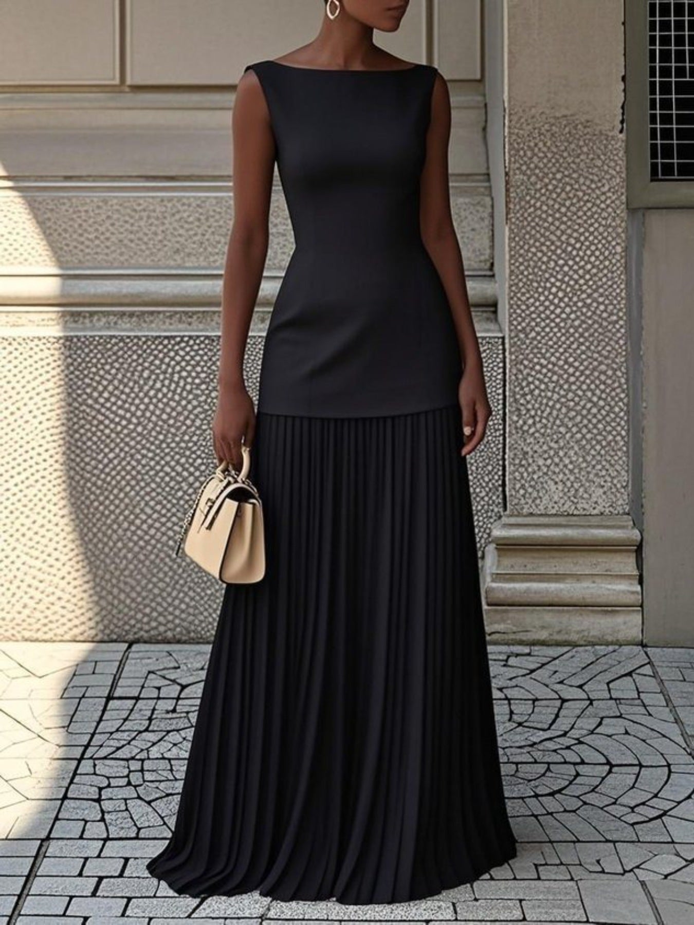 Sleeveless Pleated Maxi Dress - Flip Flop Dynasty